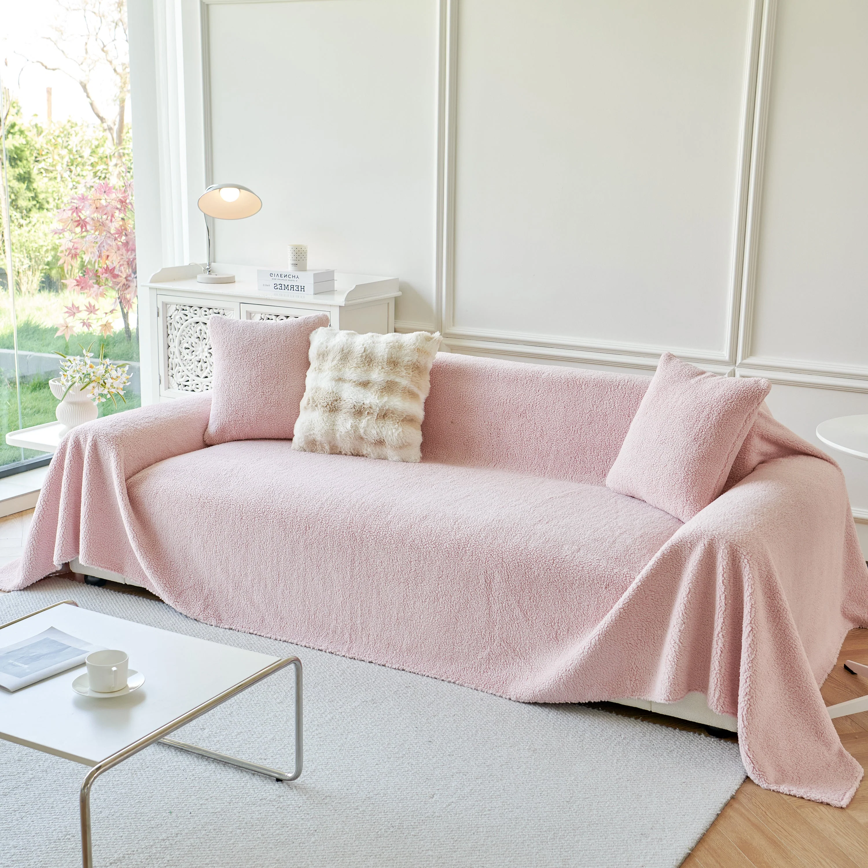 Thick Sherpa Fleece Sofa Protector Cover Stylish Durable Slipcovers for Couches and Chairs - Image 38