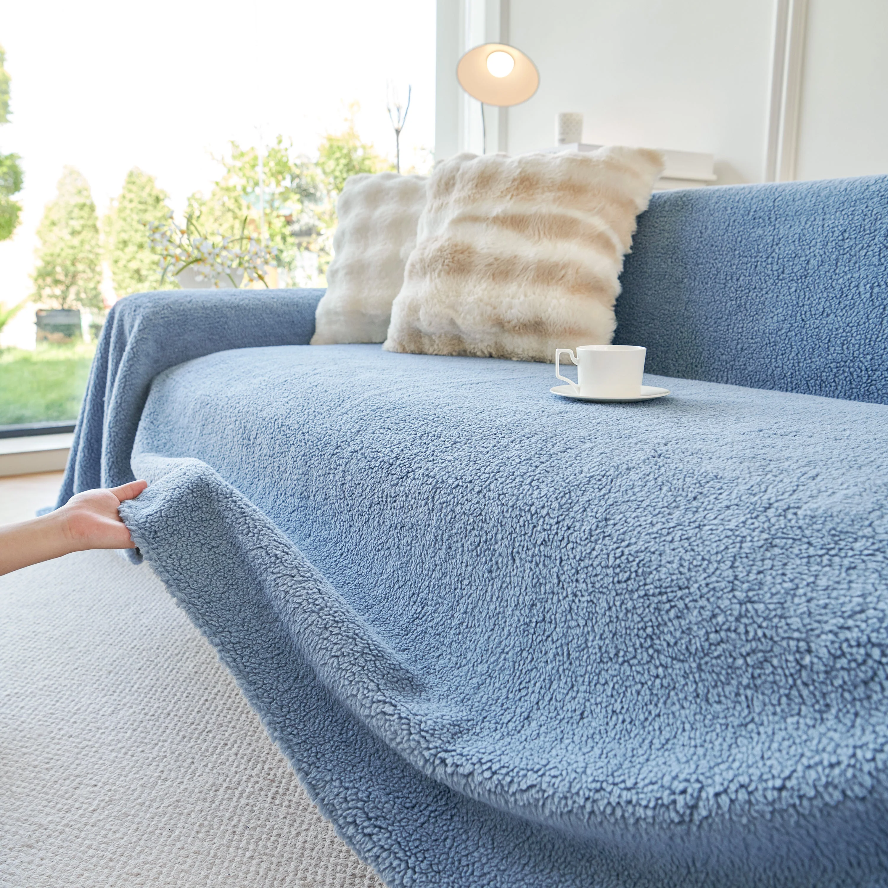 Thick Sherpa Fleece Sofa Protector Cover Stylish Durable Slipcovers for Couches and Chairs - Image 41