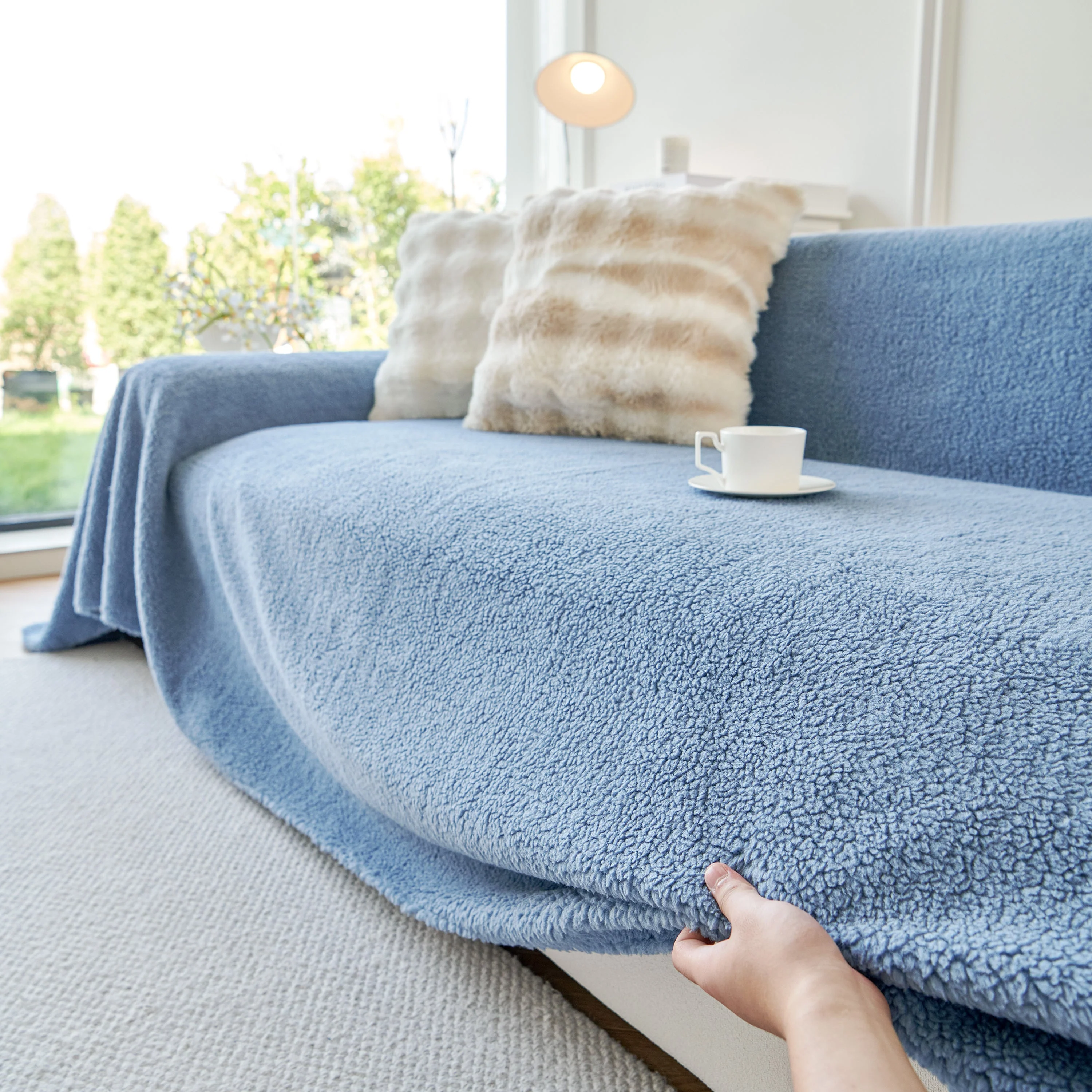 Thick Sherpa Fleece Sofa Protector Cover Stylish Durable Slipcovers for Couches and Chairs - Image 52
