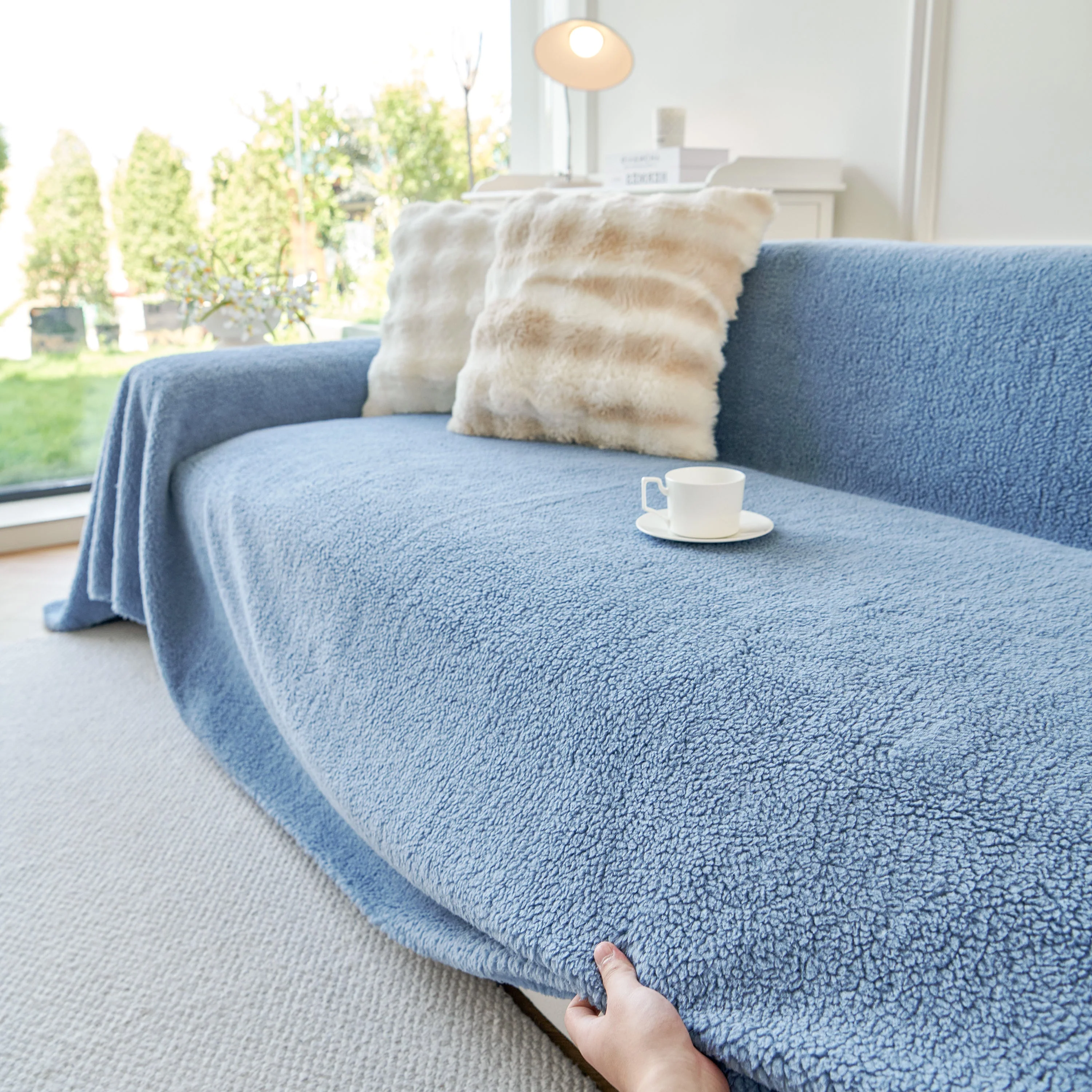 Thick Sherpa Fleece Sofa Protector Cover Stylish Durable Slipcovers for Couches and Chairs - Image 53
