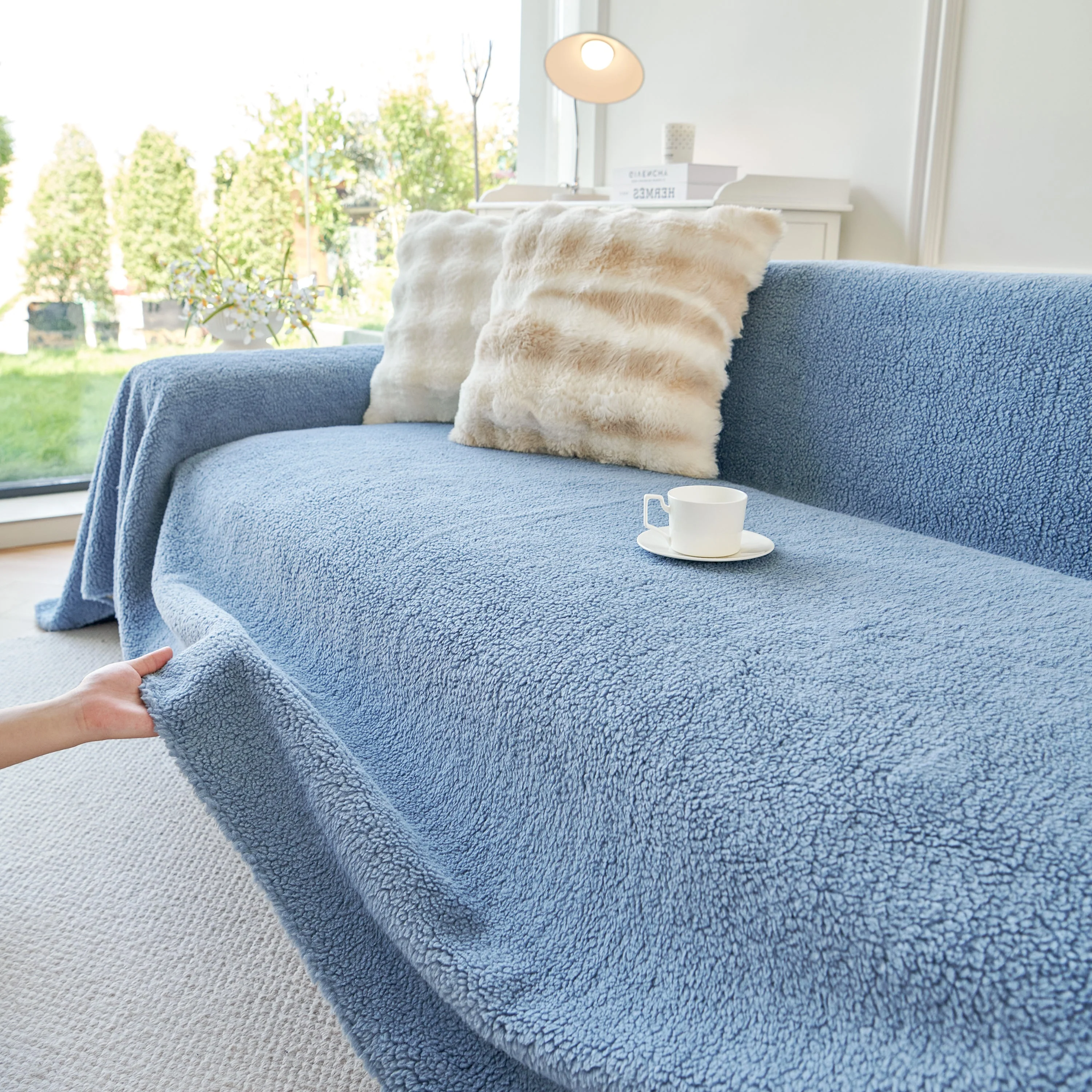 Thick Sherpa Fleece Sofa Protector Cover Stylish Durable Slipcovers for Couches and Chairs - Image 54
