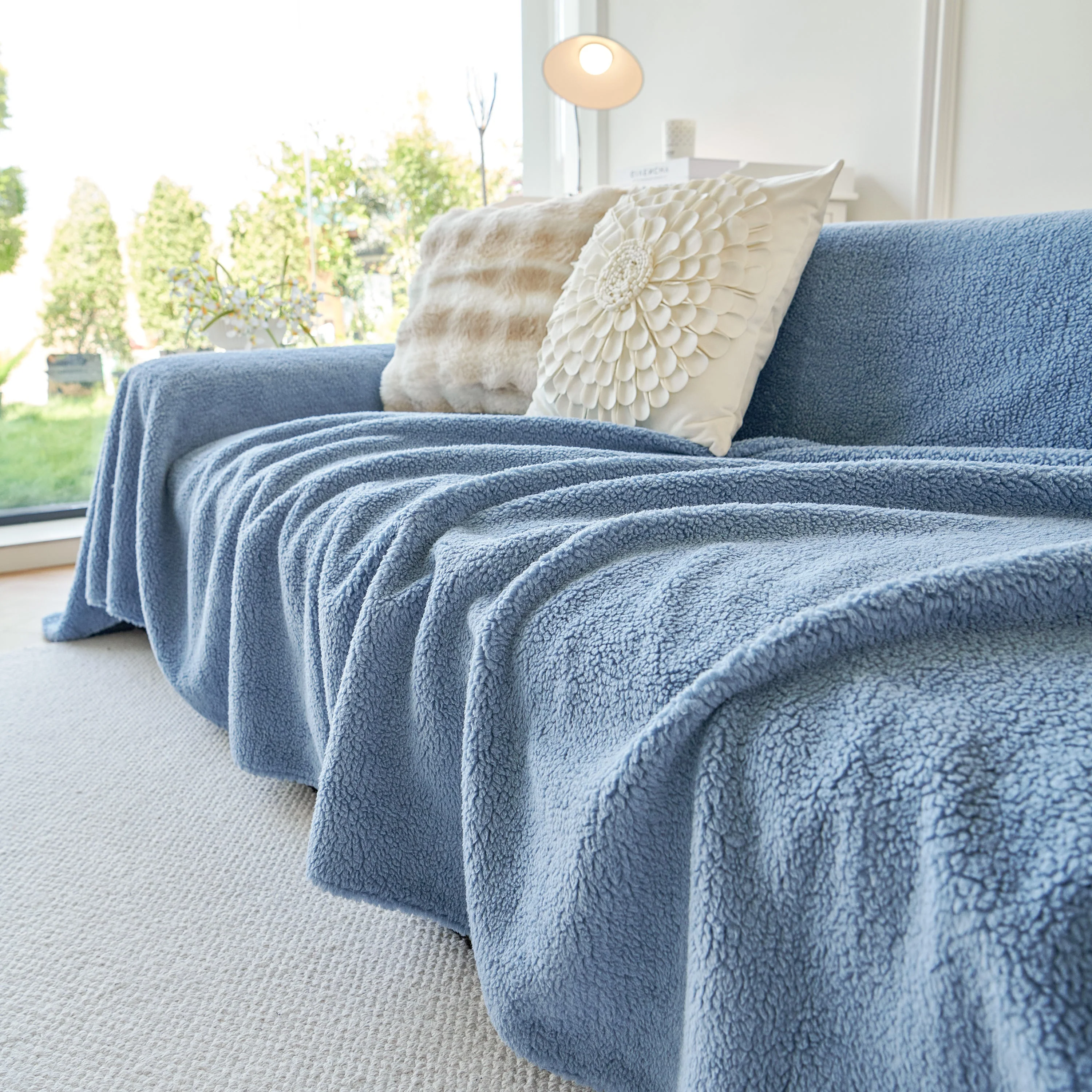 Thick Sherpa Fleece Sofa Protector Cover Stylish Durable Slipcovers for Couches and Chairs - Image 56