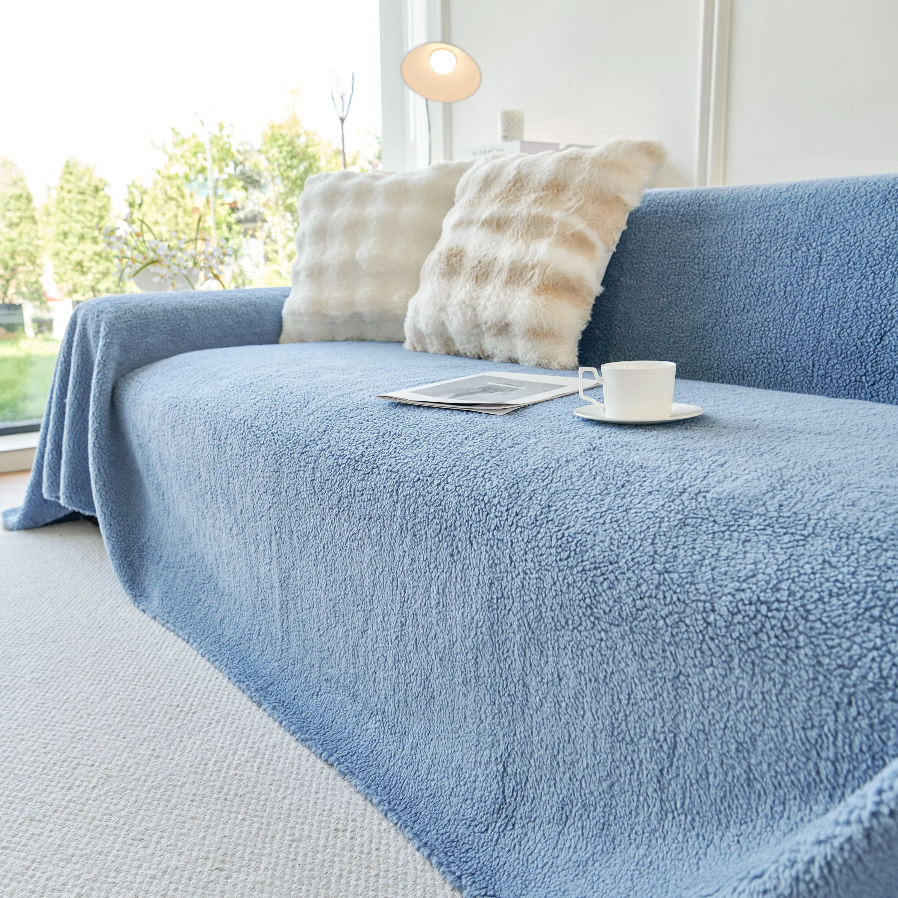Thick Sherpa Fleece Sofa Protector Cover Stylish Durable Slipcovers for Couches and Chairs - Image 61