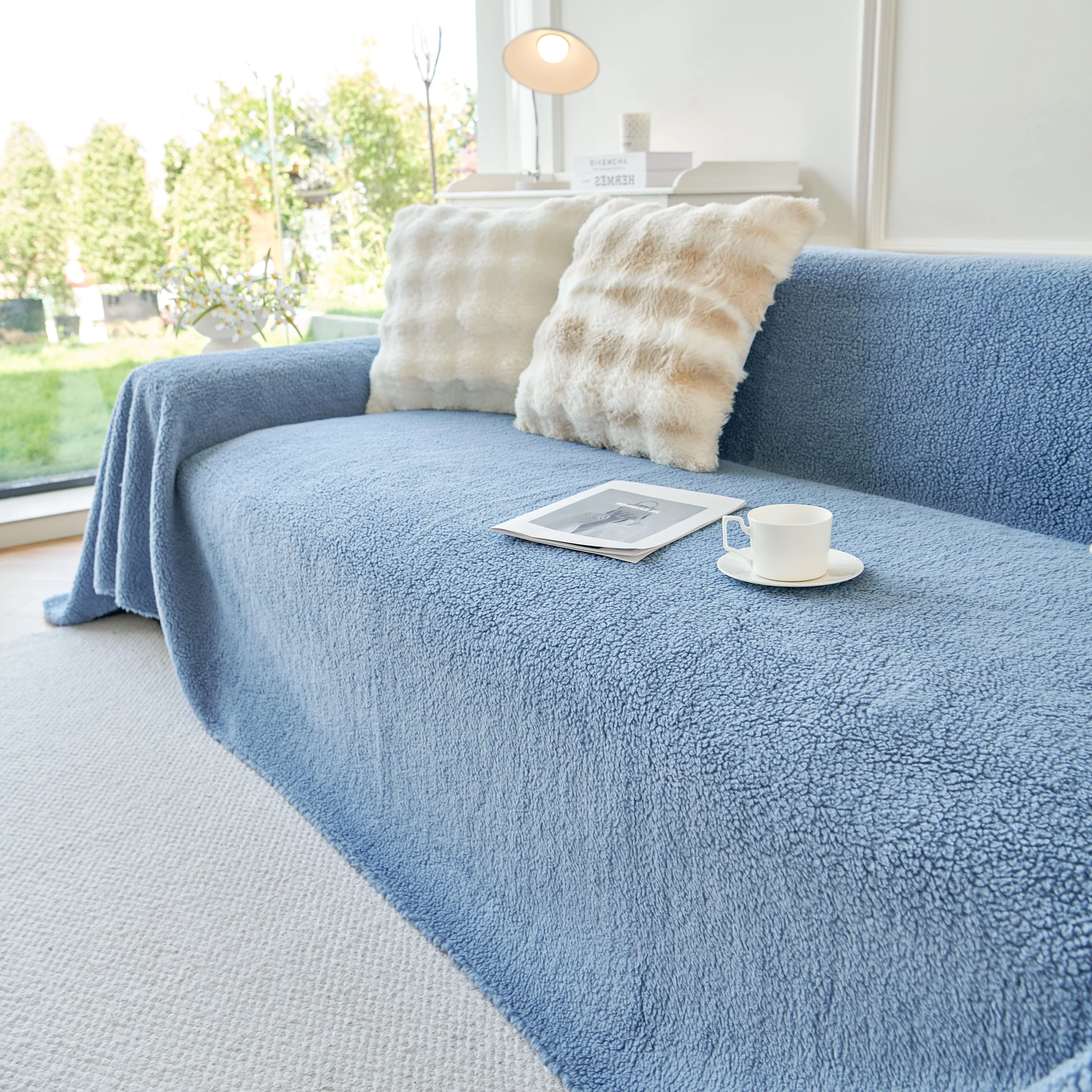Thick Sherpa Fleece Sofa Protector Cover Stylish Durable Slipcovers for Couches and Chairs - Image 62