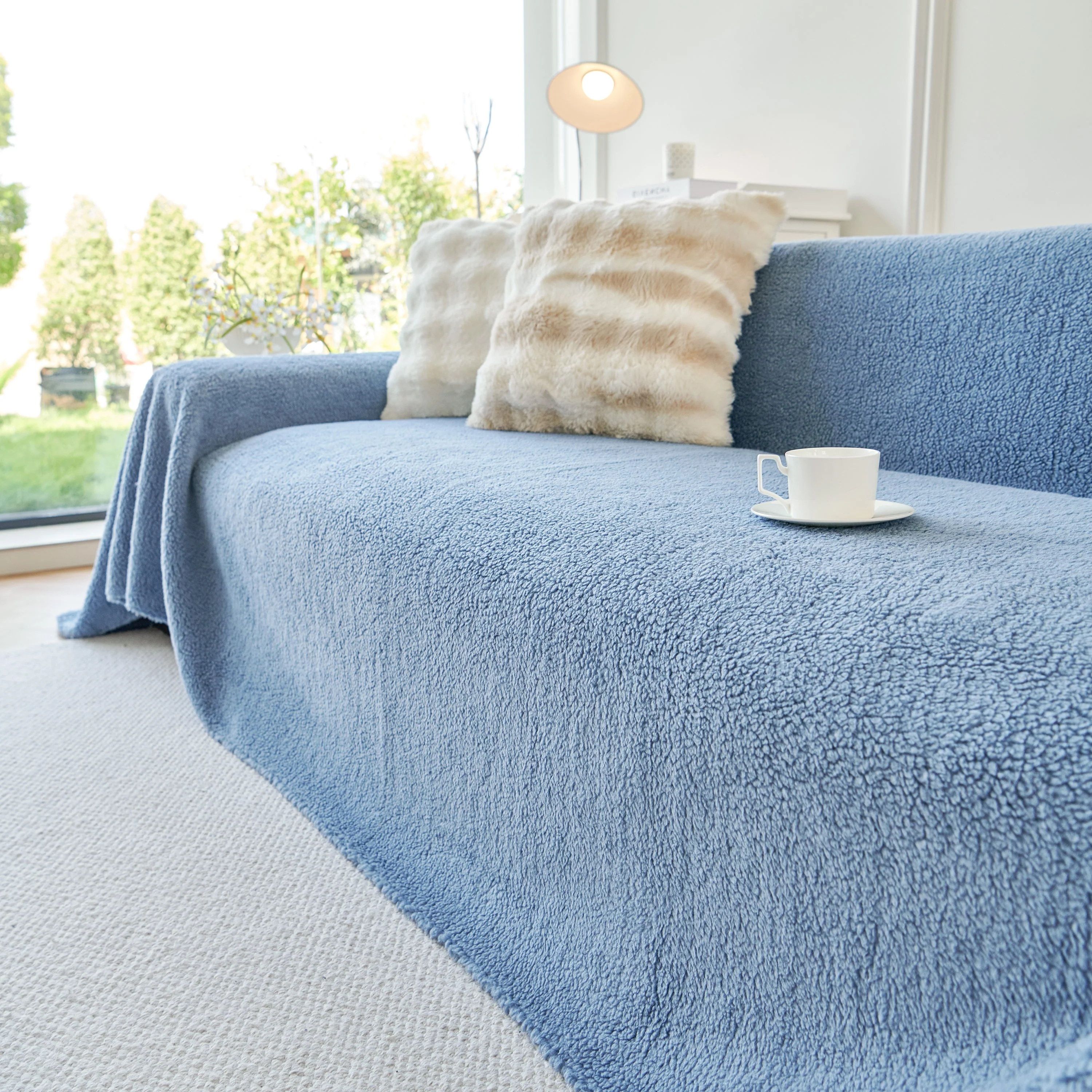 Thick Sherpa Fleece Sofa Protector Cover Stylish Durable Slipcovers for Couches and Chairs - Image 63