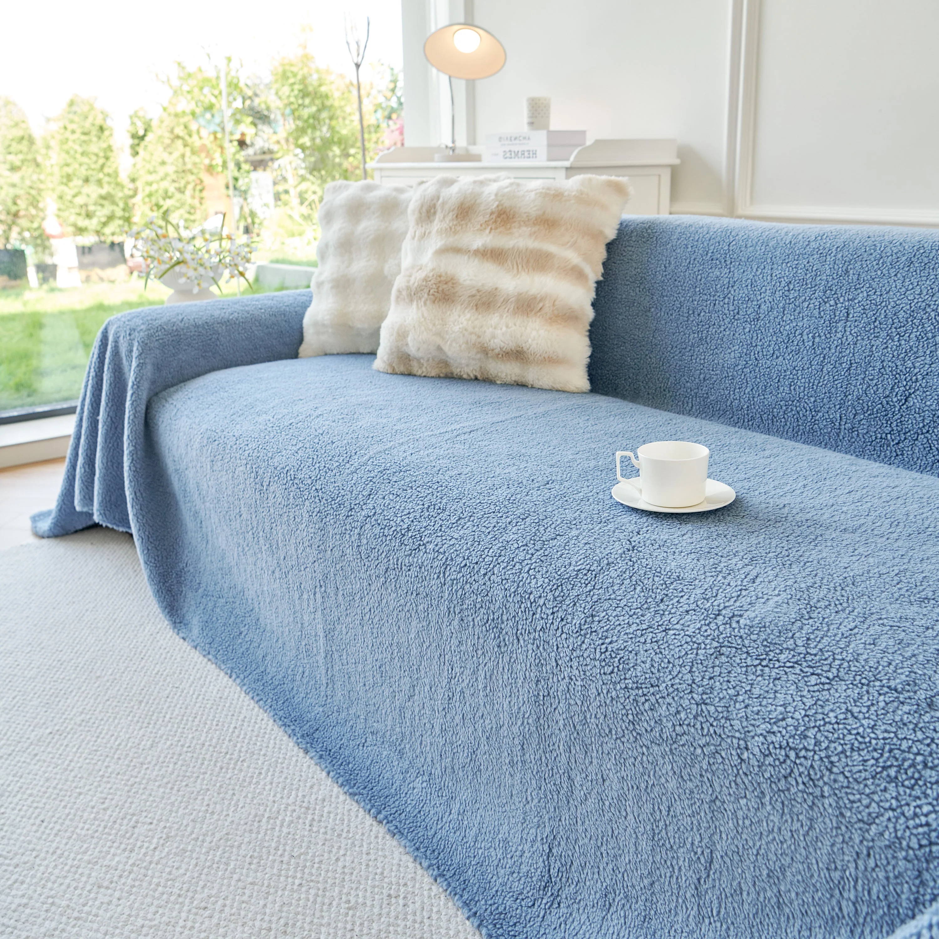Thick Sherpa Fleece Sofa Protector Cover Stylish Durable Slipcovers for Couches and Chairs - Image 64