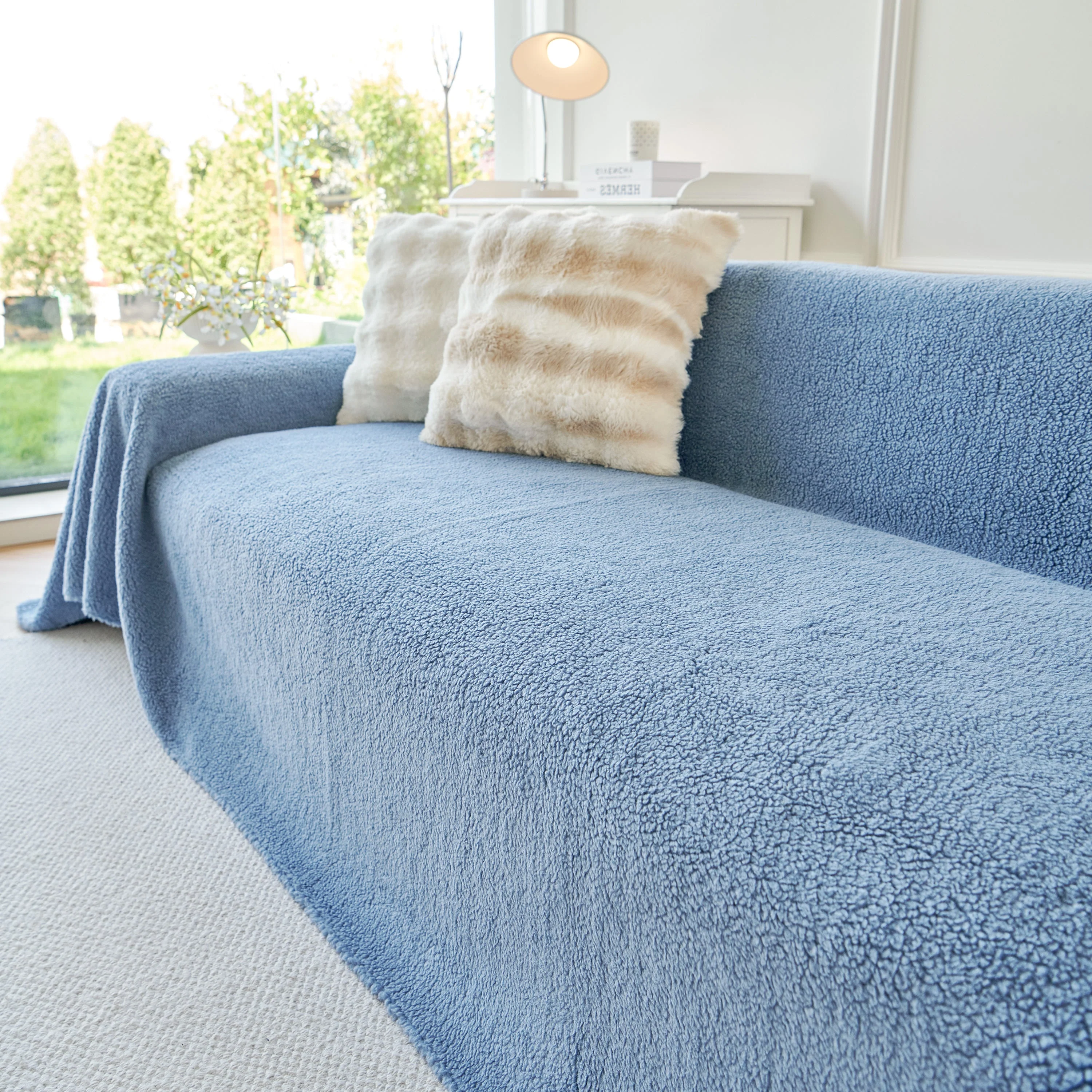 Thick Sherpa Fleece Sofa Protector Cover Stylish Durable Slipcovers for Couches and Chairs - Image 66