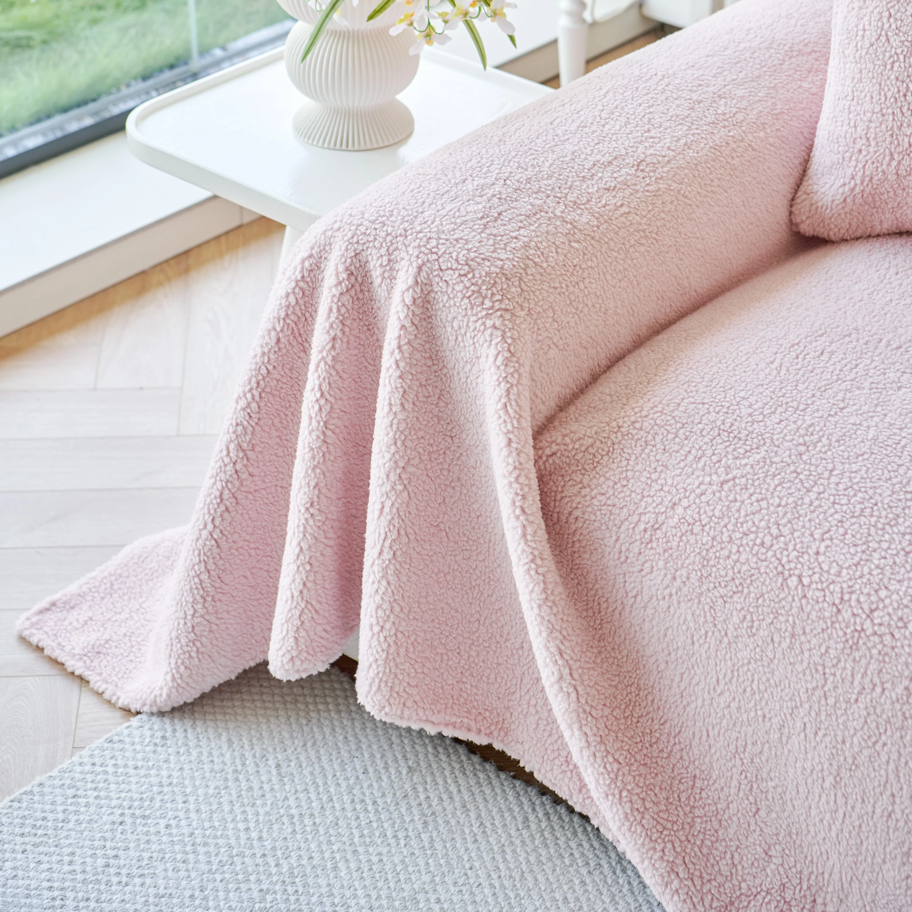 Thick Sherpa Fleece Sofa Protector Cover Stylish Durable Slipcovers for Couches and Chairs - Image 7
