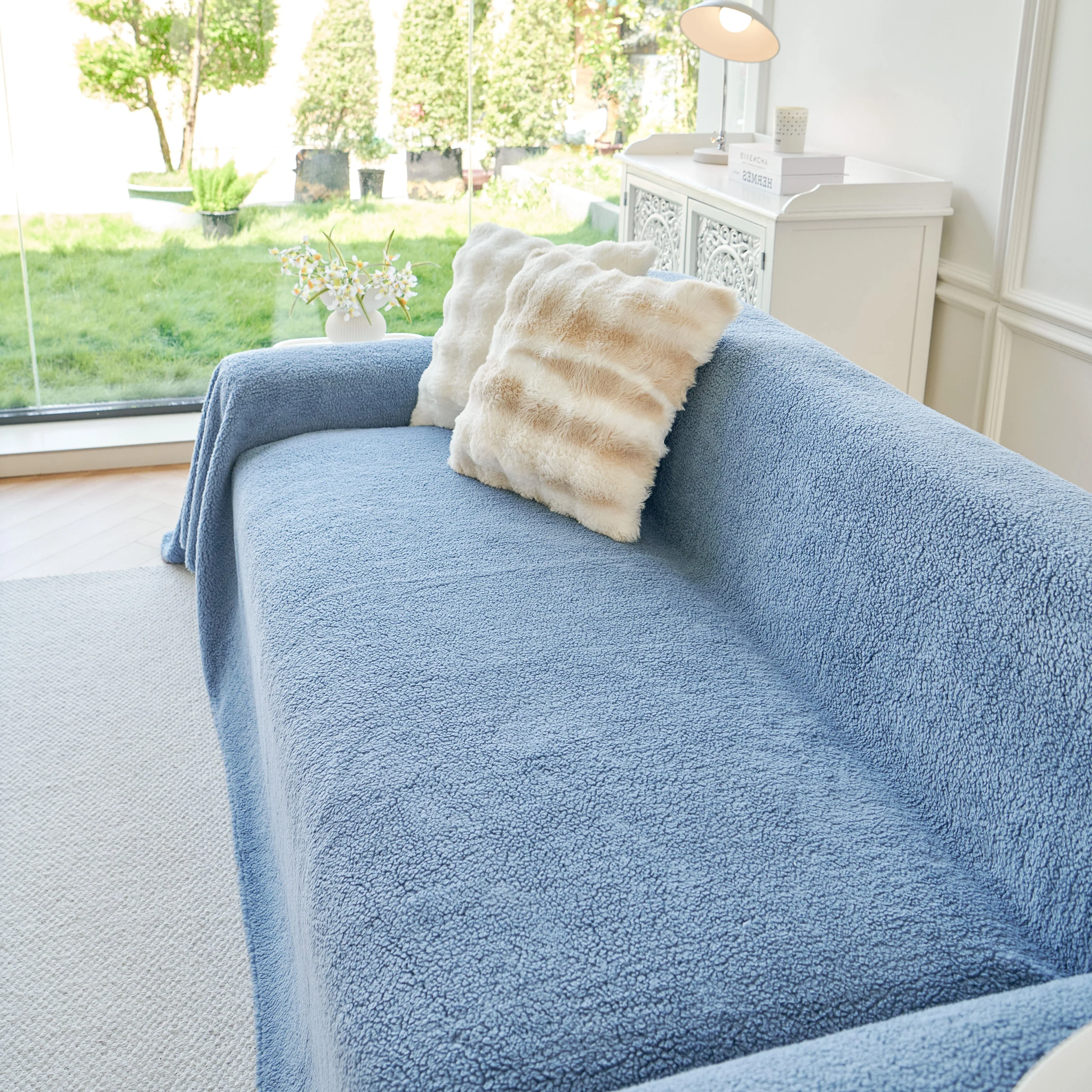 Thick Sherpa Fleece Sofa Protector Cover Stylish Durable Slipcovers for Couches and Chairs - Image 70