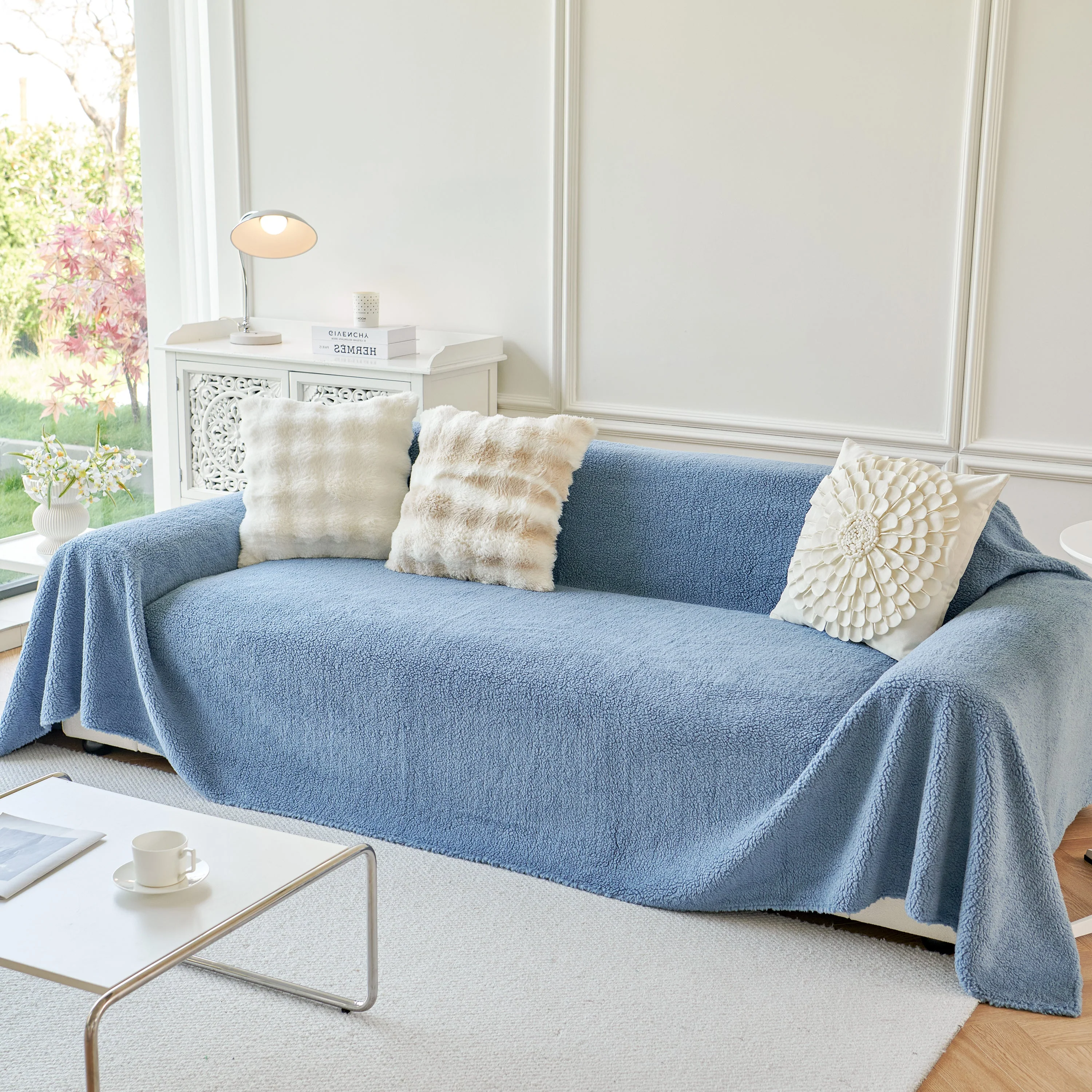 Thick Sherpa Fleece Sofa Protector Cover Stylish Durable Slipcovers for Couches and Chairs - Image 74