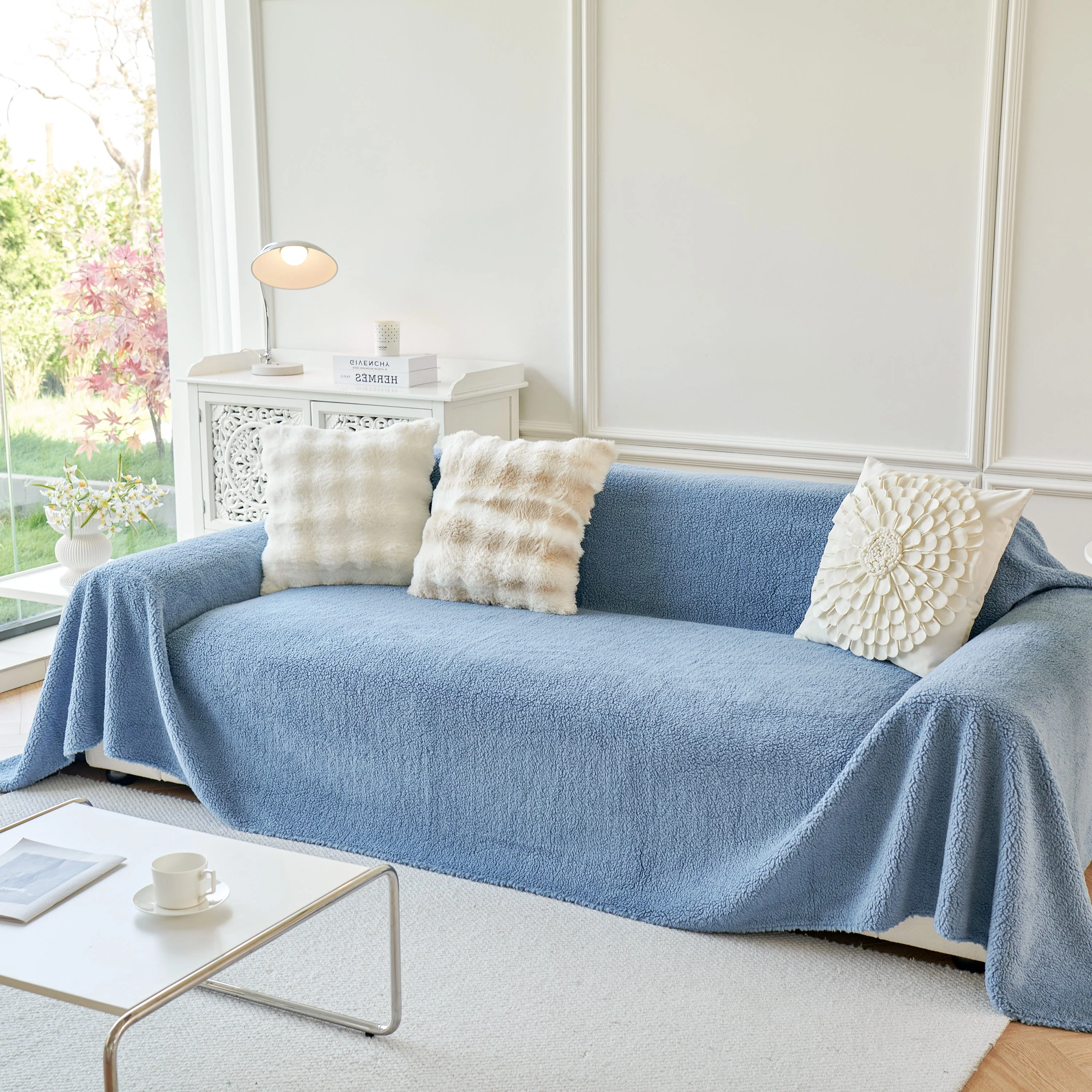 Thick Sherpa Fleece Sofa Protector Cover Stylish Durable Slipcovers for Couches and Chairs - Image 75