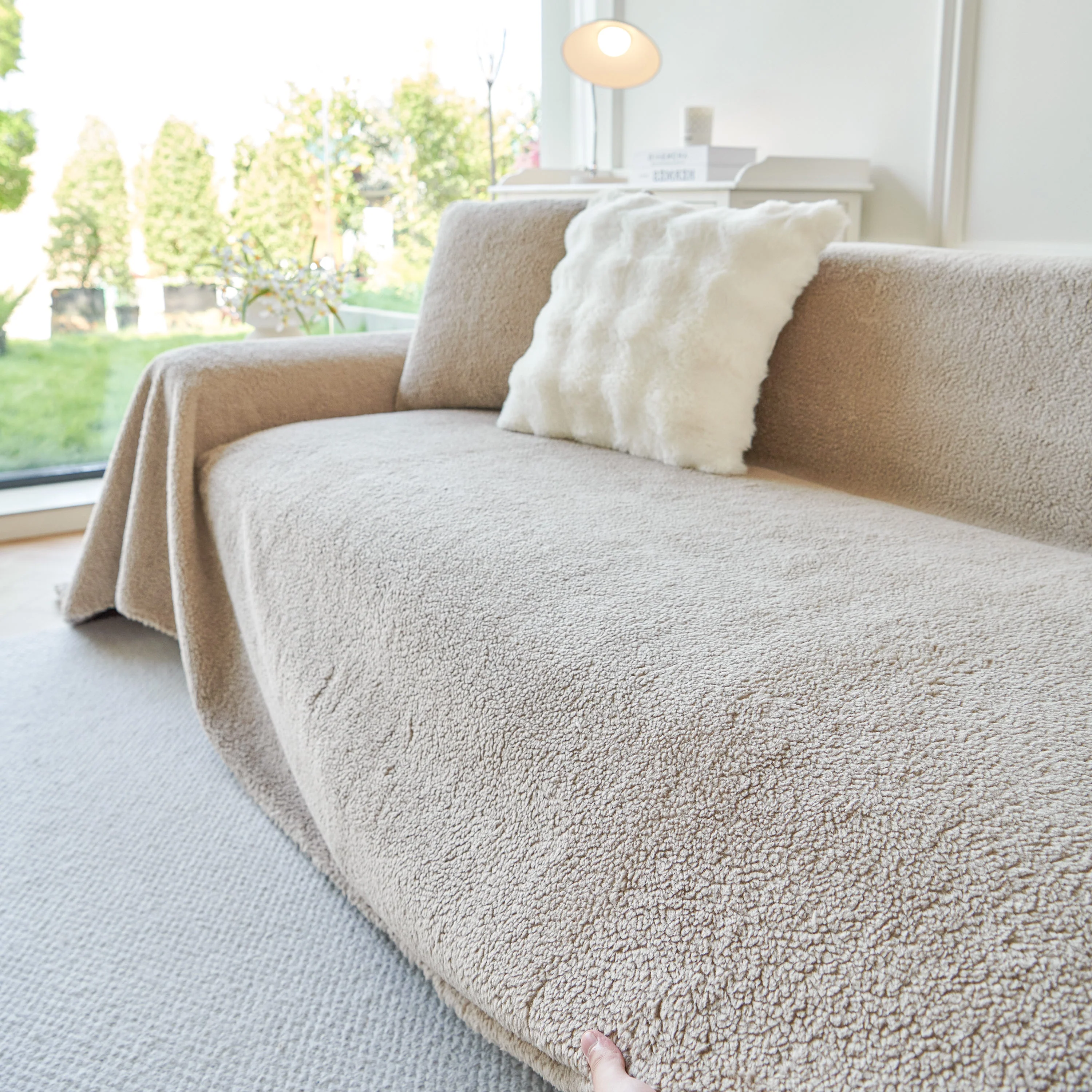 Thick Sherpa Fleece Sofa Protector Cover Stylish Durable Slipcovers for Couches and Chairs - Image 84