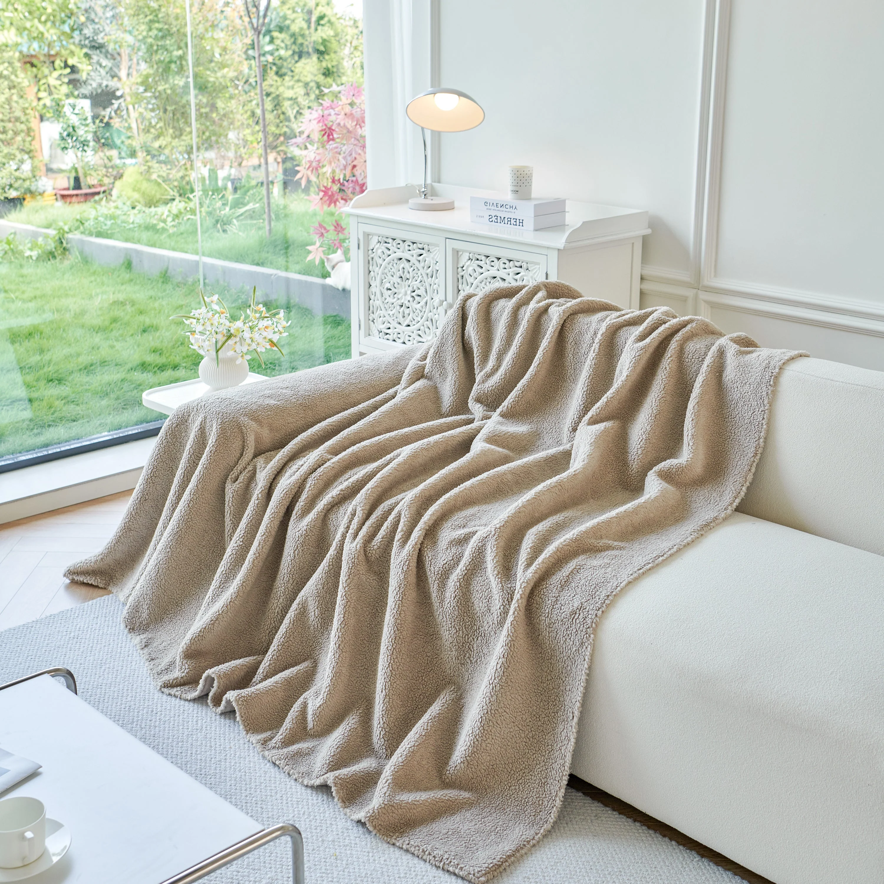 Thick Sherpa Fleece Sofa Protector Cover Stylish Durable Slipcovers for Couches and Chairs - Image 88