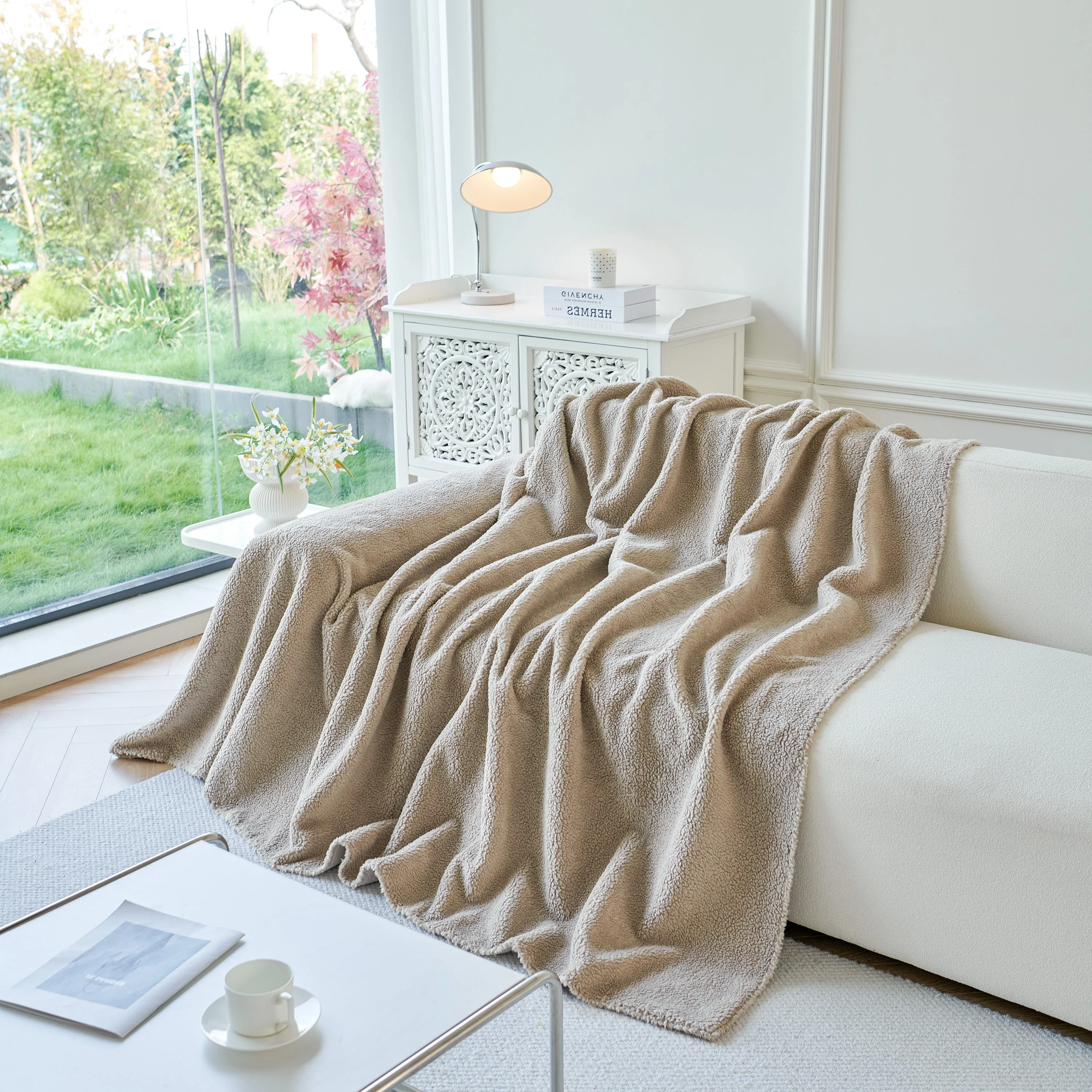 Thick Sherpa Fleece Sofa Protector Cover Stylish Durable Slipcovers for Couches and Chairs - Image 89