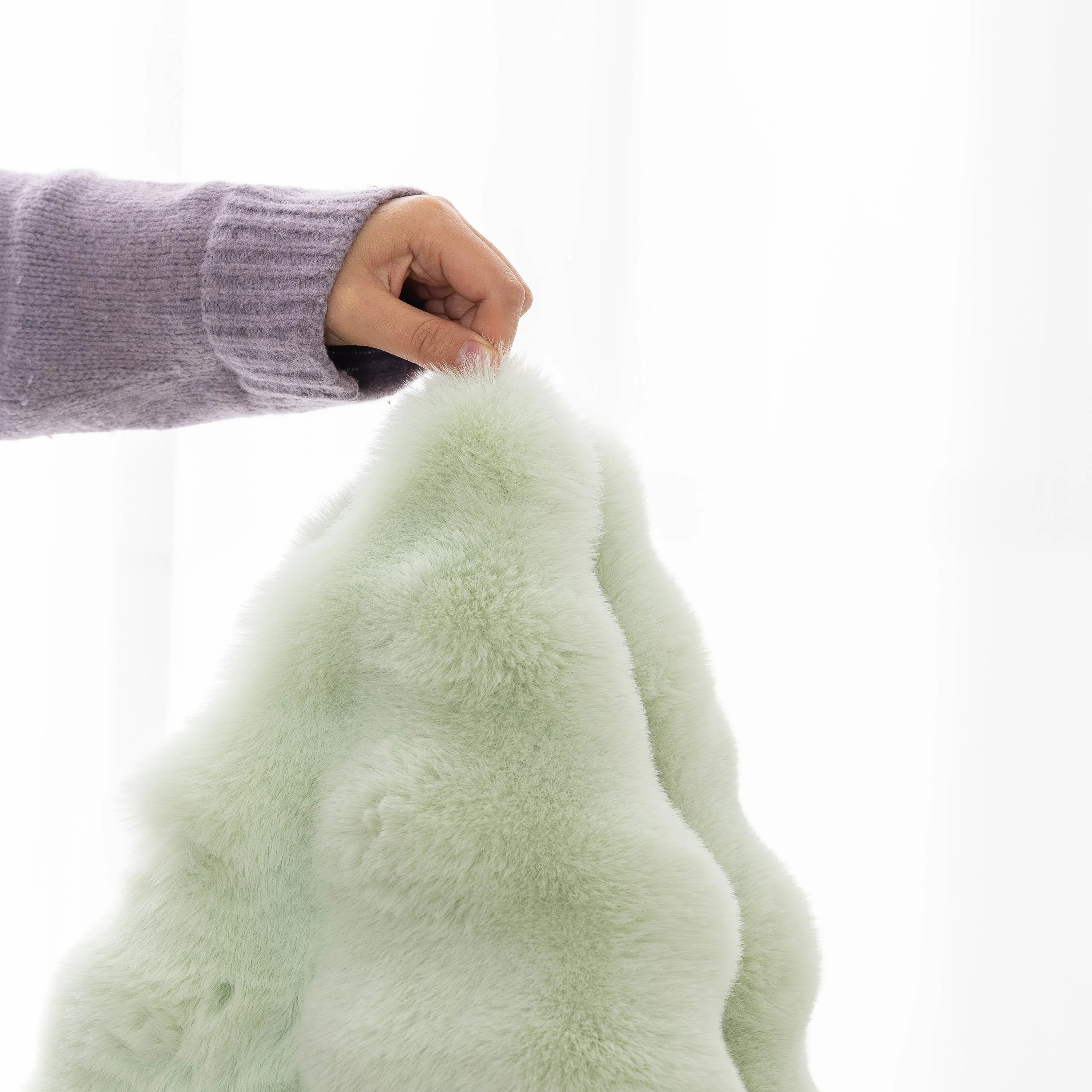 Thick Sofa Cushion Solid Color Faux Fur Fluffy Sofa Cushion Non-Slip Couch Covers - Image 116