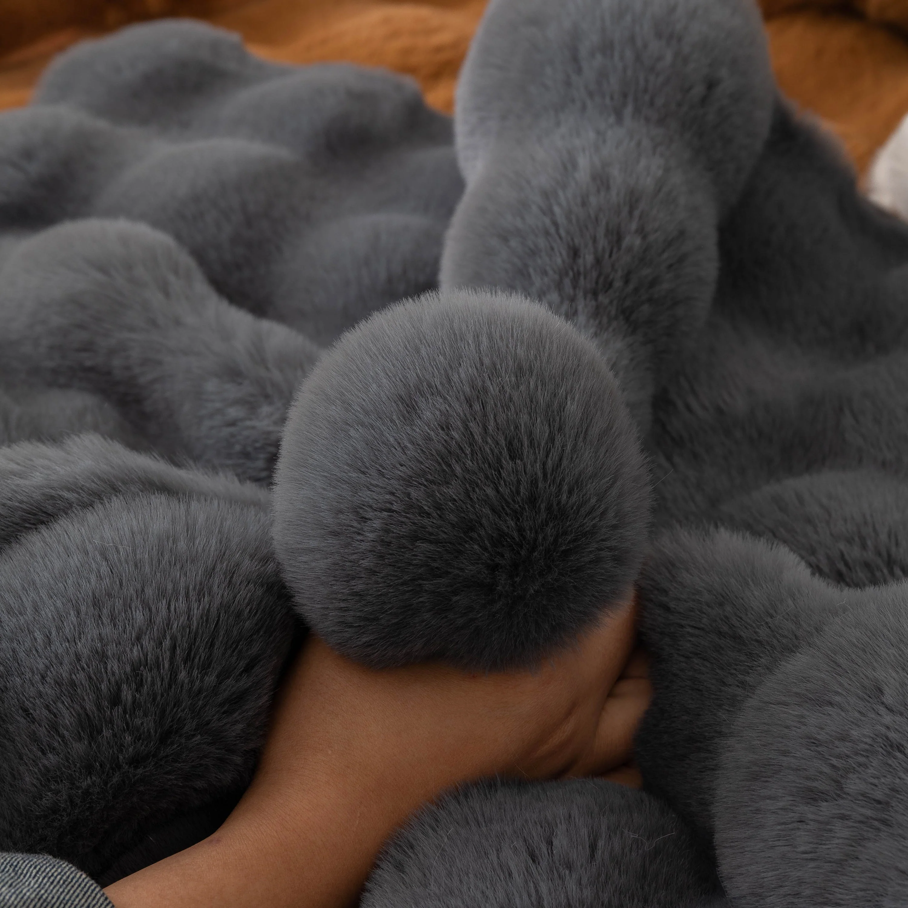 Thick Sofa Cushion Solid Color Faux Fur Fluffy Sofa Cushion Non-Slip Couch Covers - Image 16