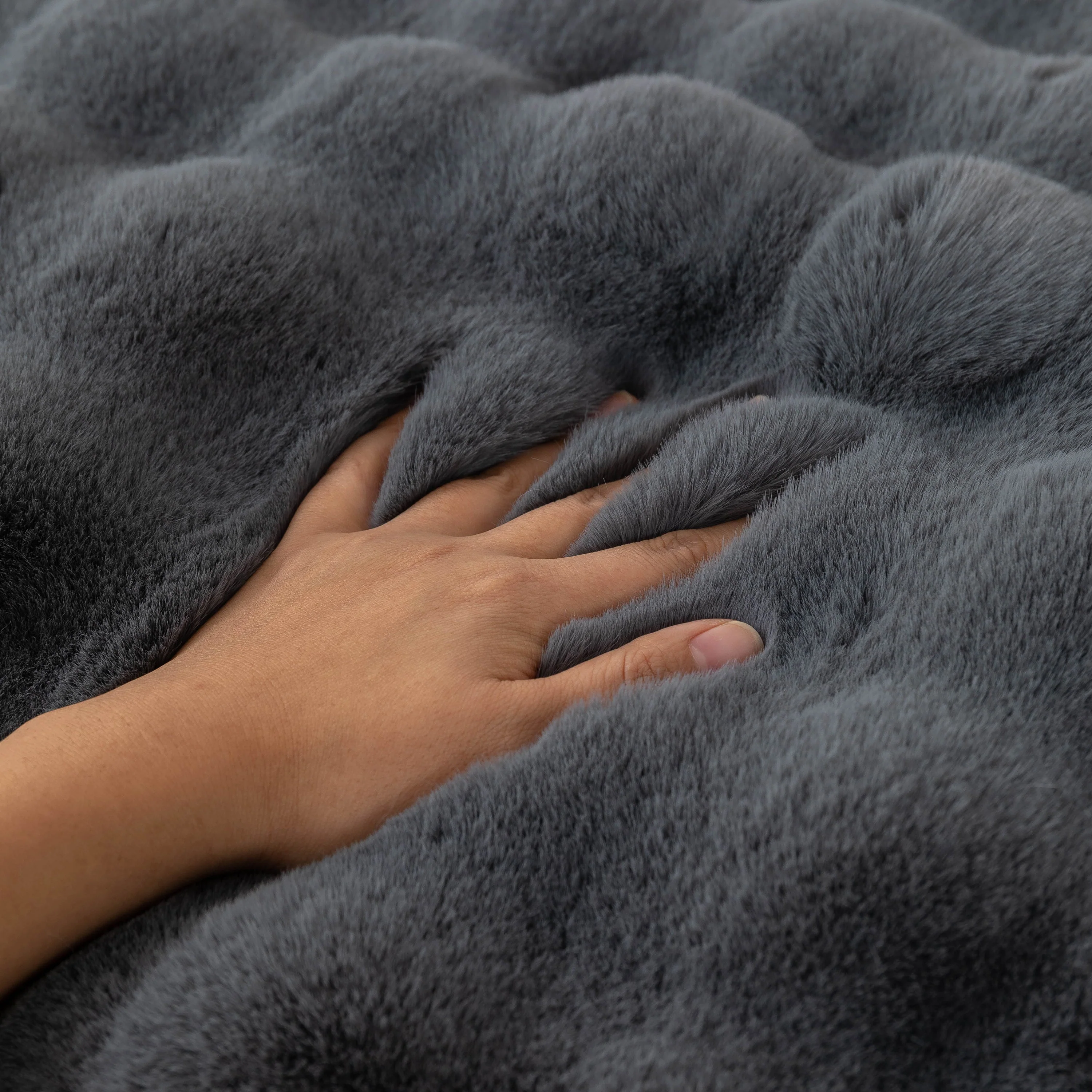 Thick Sofa Cushion Solid Color Faux Fur Fluffy Sofa Cushion Non-Slip Couch Covers - Image 18