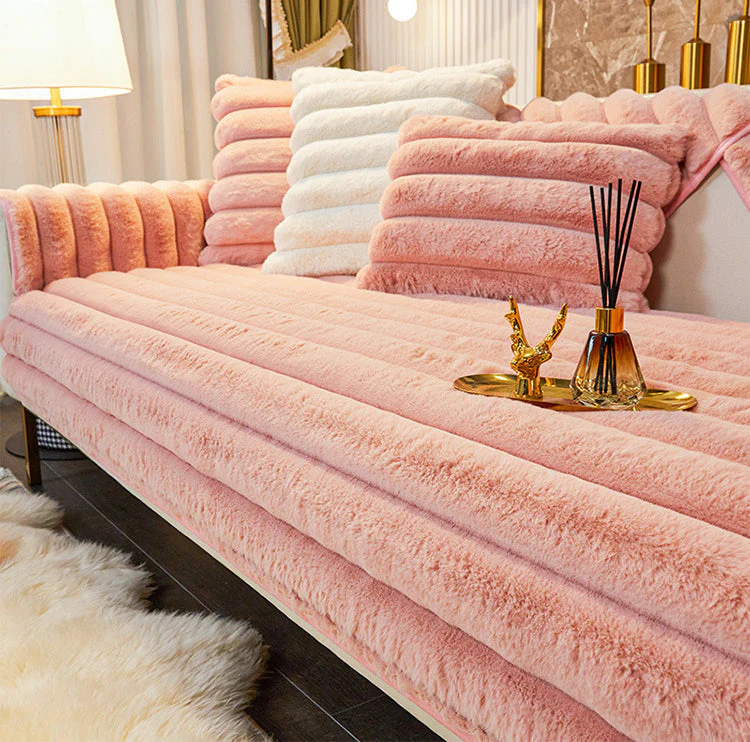 Thicken Faux Fur Rabbit Plush Sofa Cover Non-slip Slipcover Seat European Couch Cover Sofa Towel for Living Room Decor - Image 7