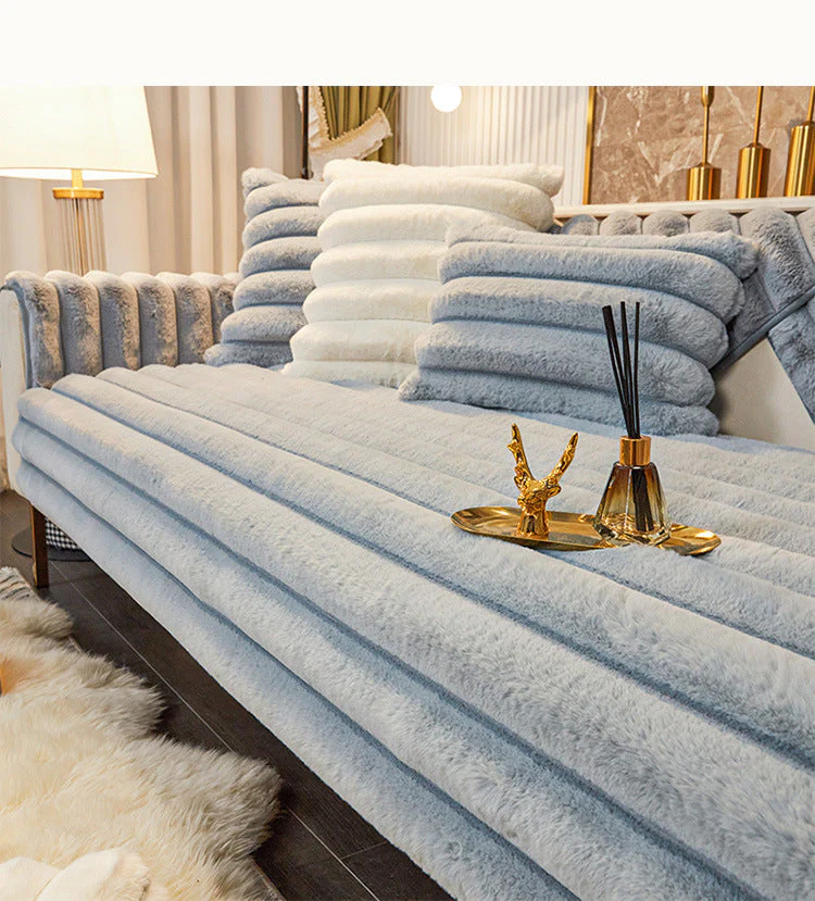 Thicken Faux Fur Rabbit Plush Sofa Cover Non-slip Slipcover Seat European Couch Cover Sofa Towel for Living Room Decor - Image 9