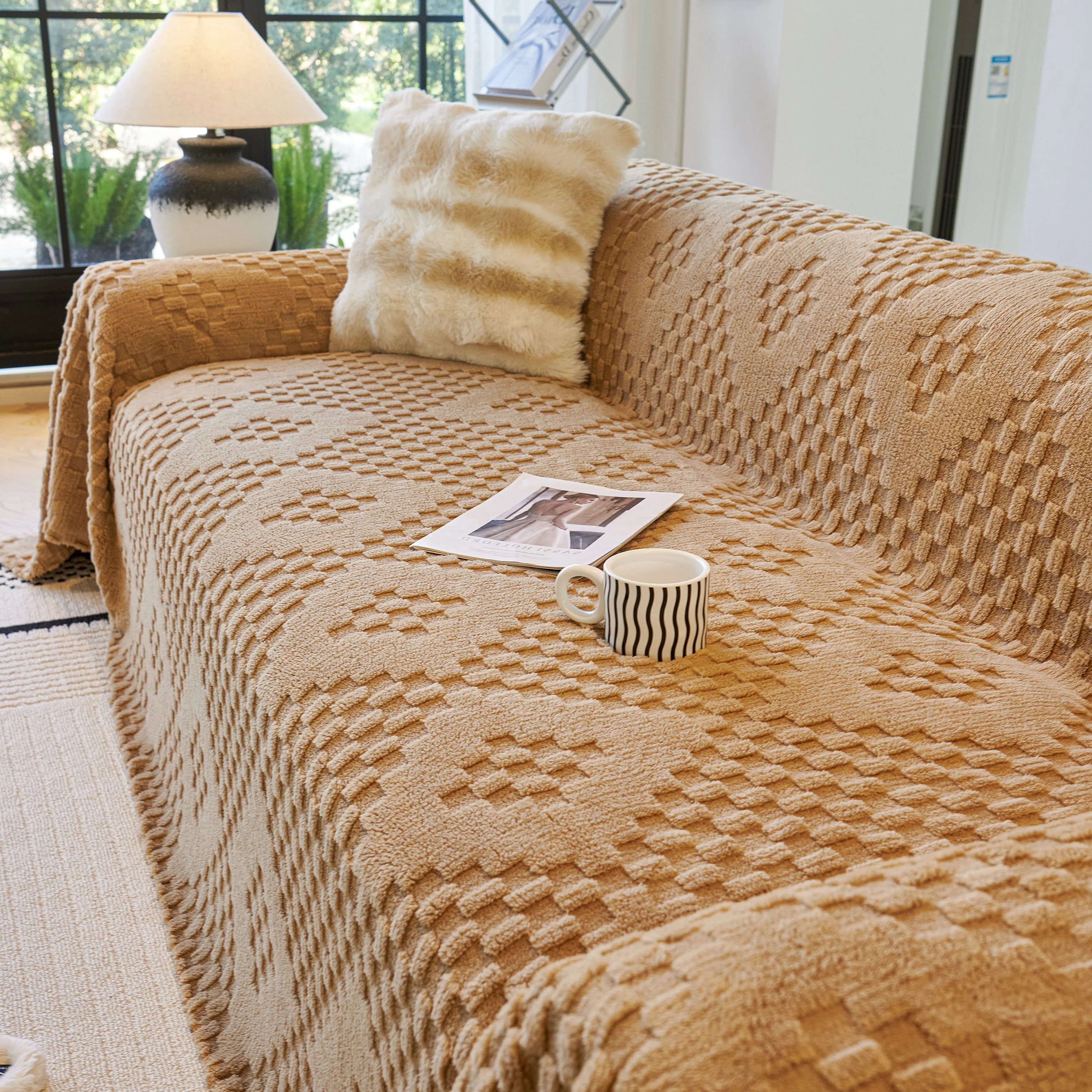 Thickened 3D Plush Premium Living Spaces Couch Covers Soft and Warm Couch Protector Blanket - Image 67