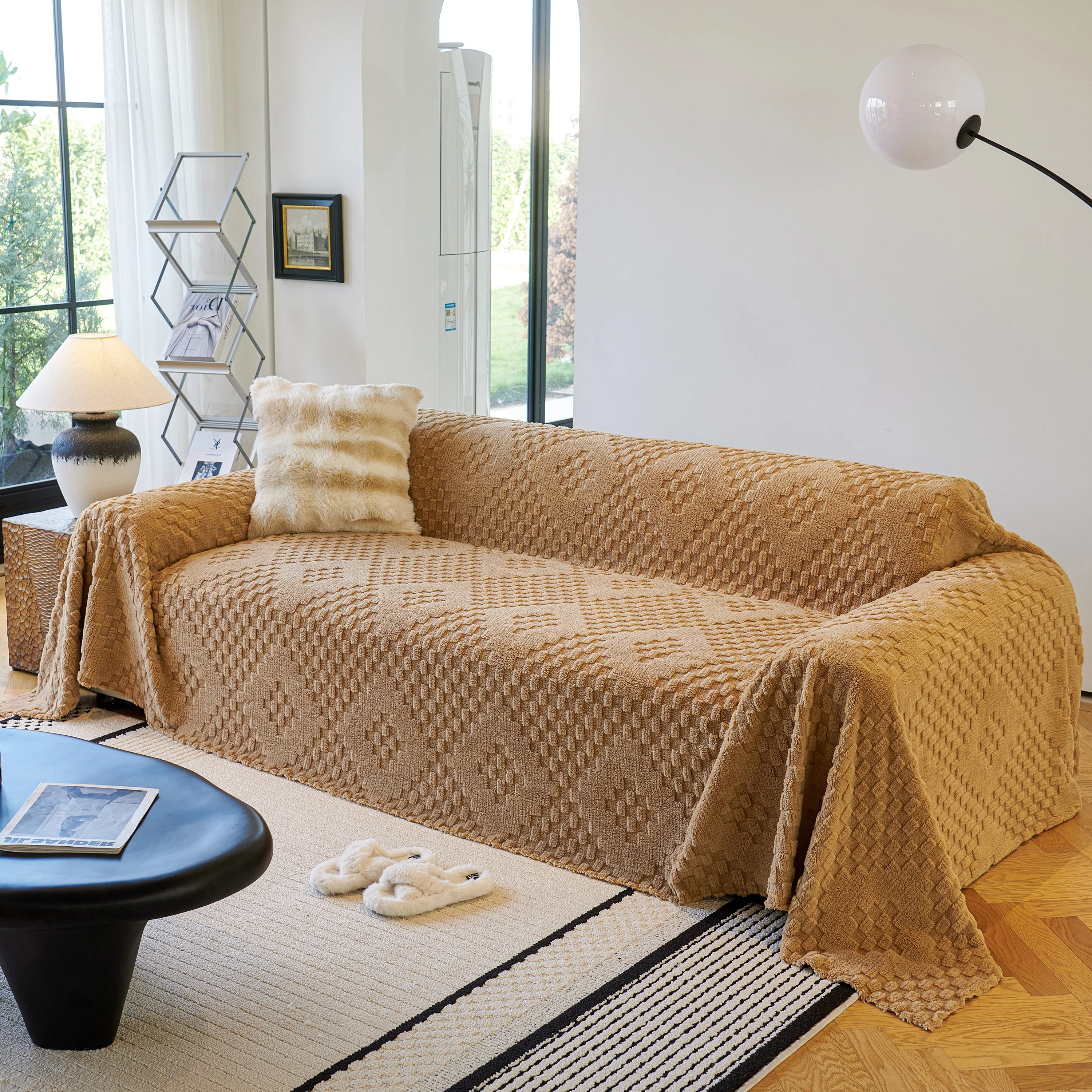 Thickened 3D Plush Premium Living Spaces Couch Covers Soft and Warm Couch Protector Blanket - Image 71