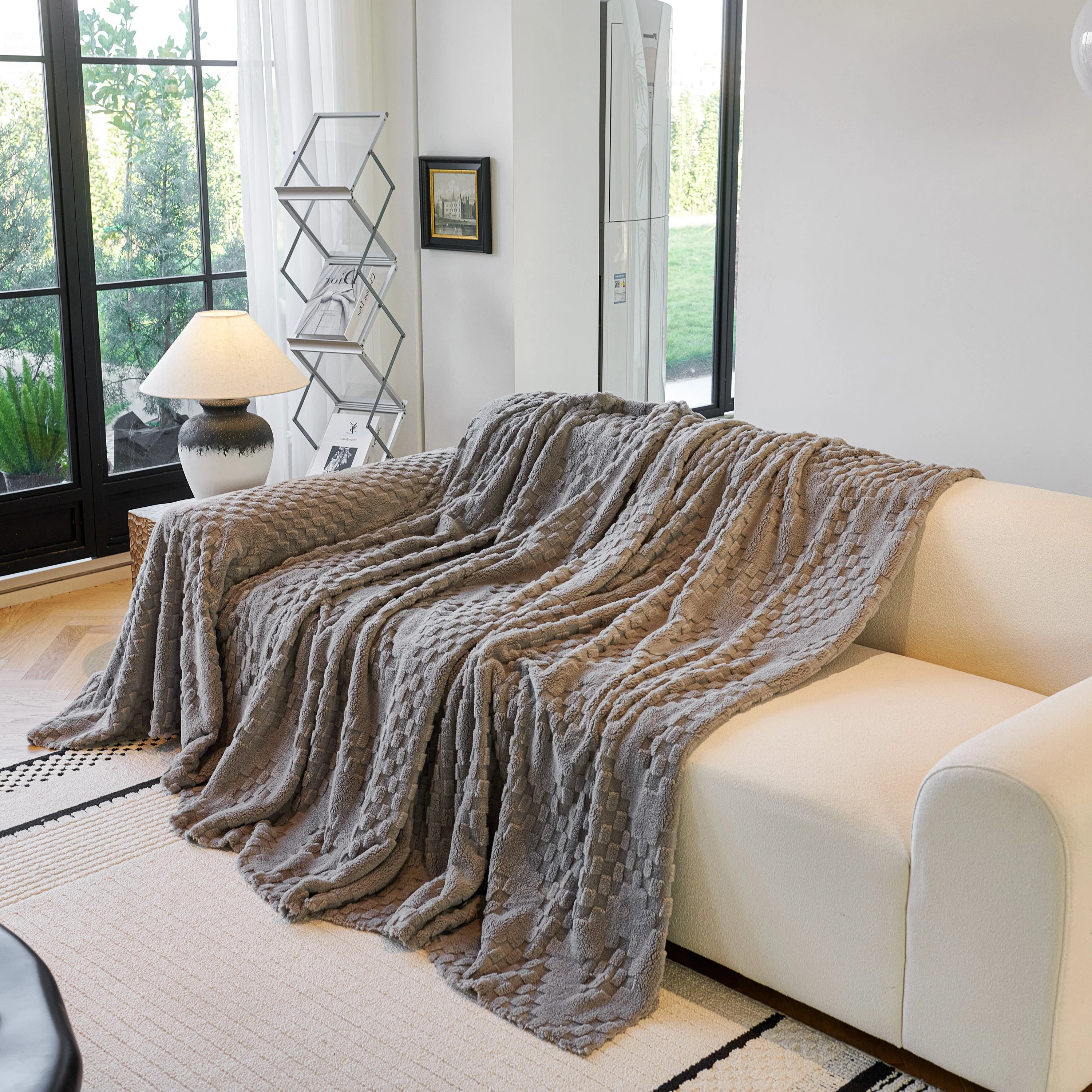 Thickened 3D Plush Premium Living Spaces Couch Covers Soft and Warm Couch Protector Blanket - Image 92