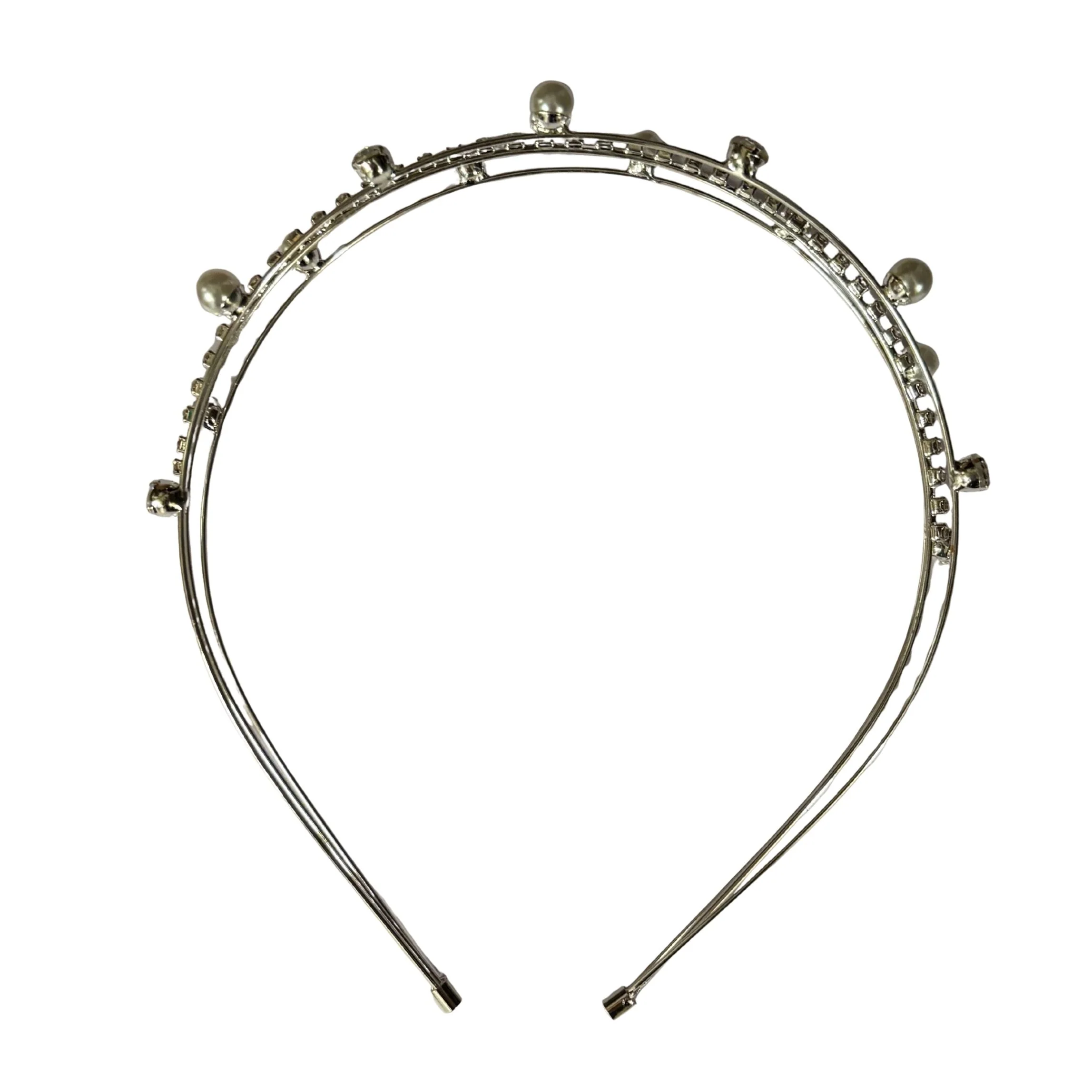 Three Strand Jeweled Headband Tiara | Party or Bridal Hair Accessory [Available in Gold or Silver] - Image 7