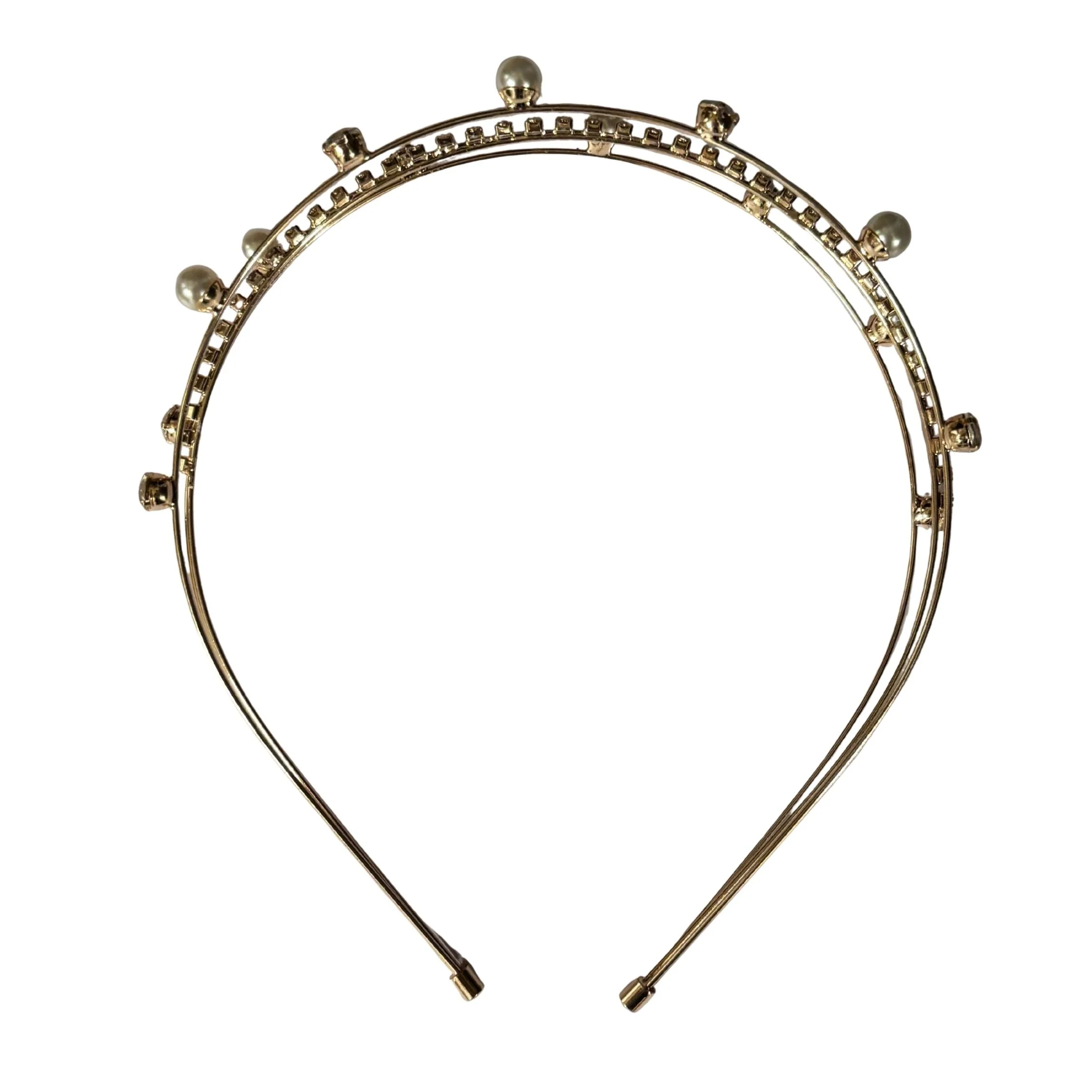 Three Strand Jeweled Headband Tiara | Party or Bridal Hair Accessory [Available in Gold or Silver] - Image 8