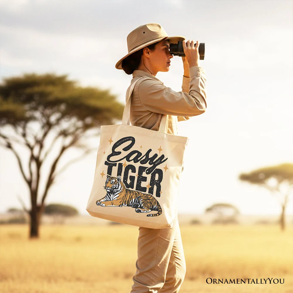 Tiger Retro Grunge Canvas Tote Bag, Vintage Gift Shopper With Wild Animal - Image 7