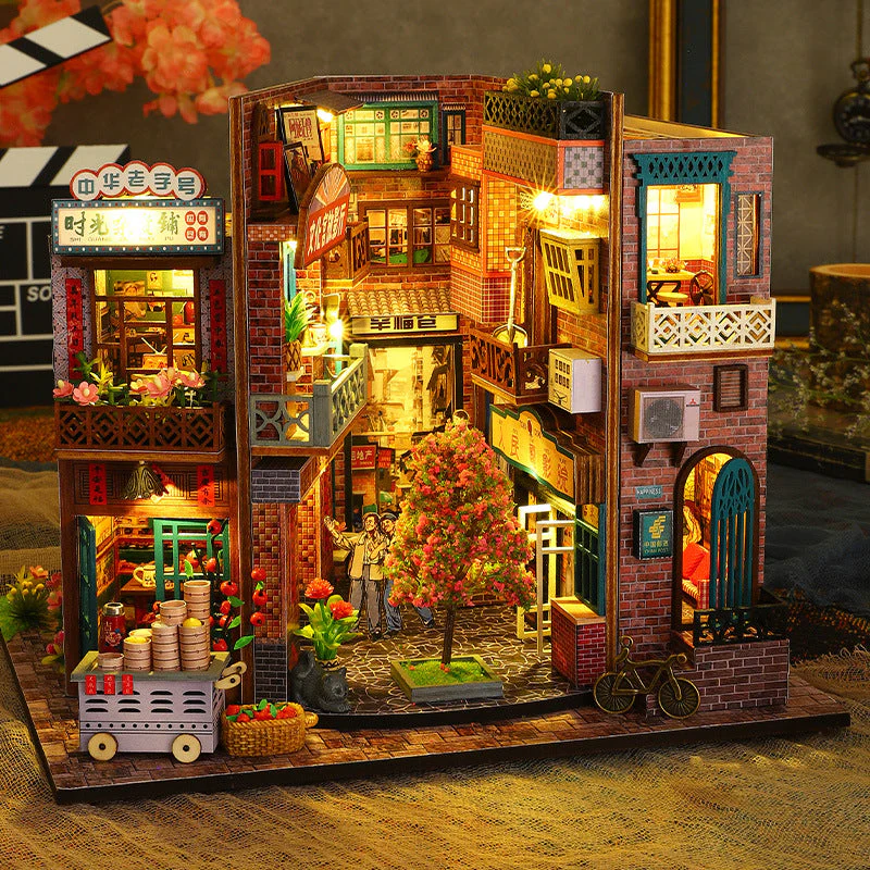 Time Imprint Dollhouse Kit - Miniature Wizardi Roombox Kit with LED Light F07M51-74-ES010-A - Image 2