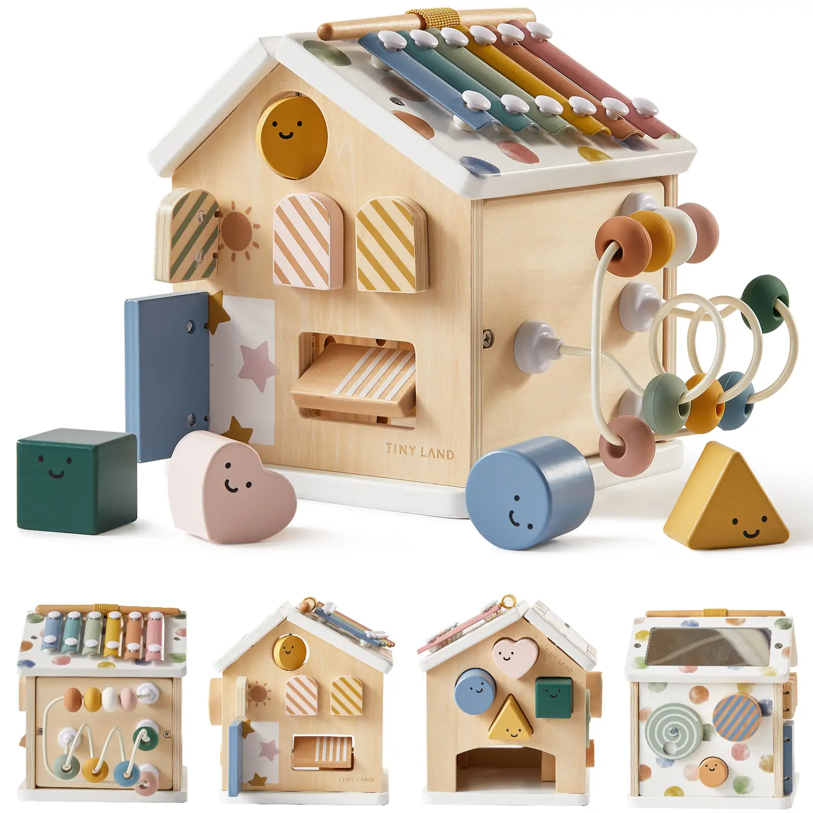 Tiny Land® Cottage Activity Cube - Morandi - Image 4