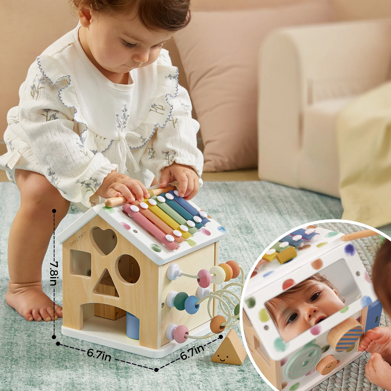Tiny Land® Cottage Activity Cube - Morandi - Image 8