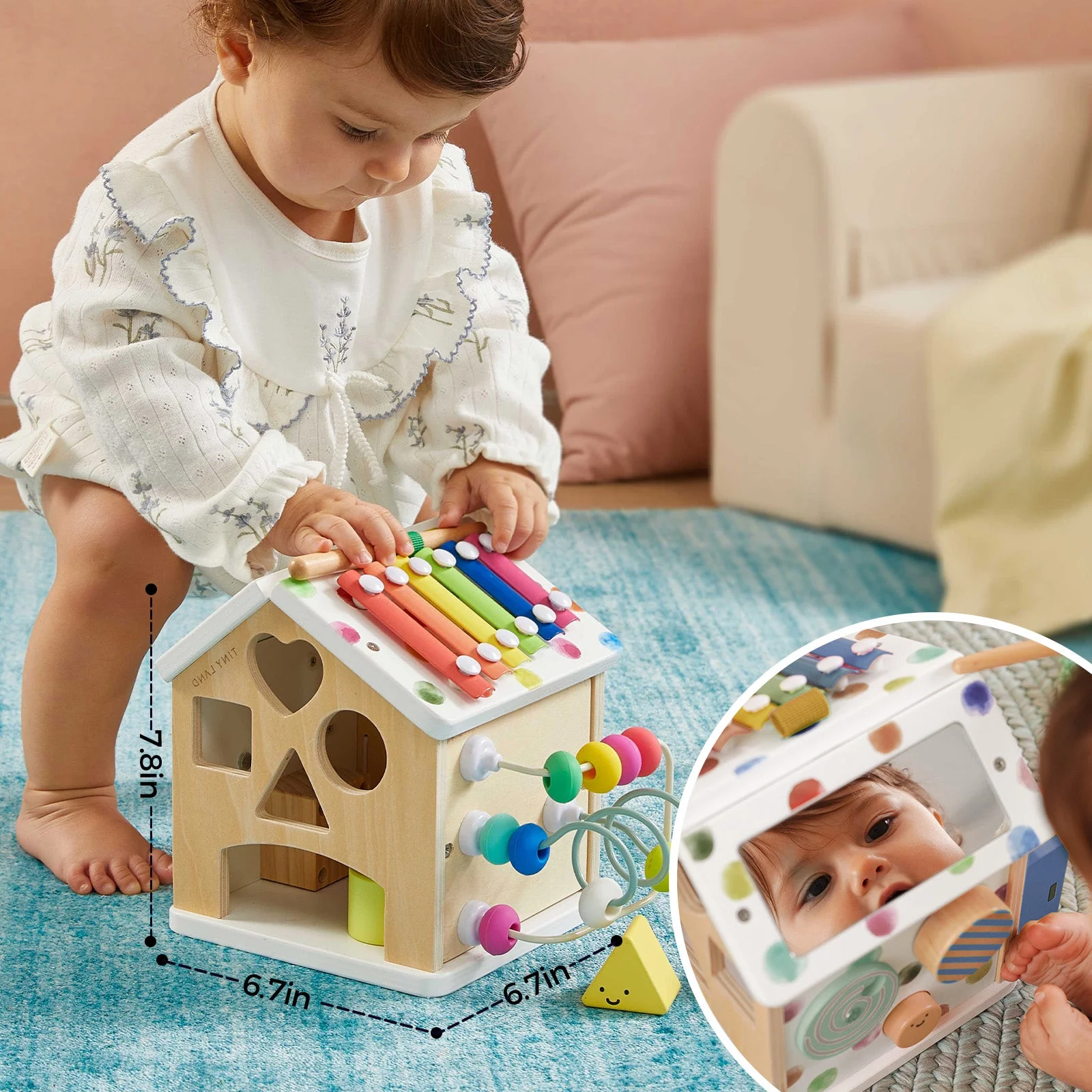 Tiny Land® Cottage Activity Cube - Rainbow - Image 10