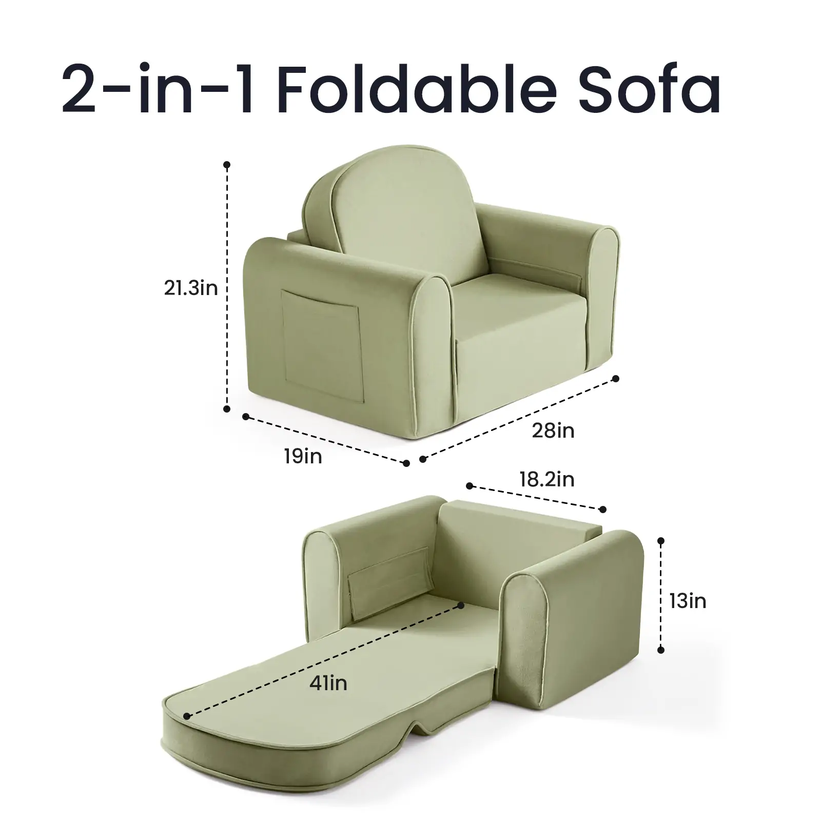 Tiny Land® GentleSnug Kid Chair - Sage - Image 11