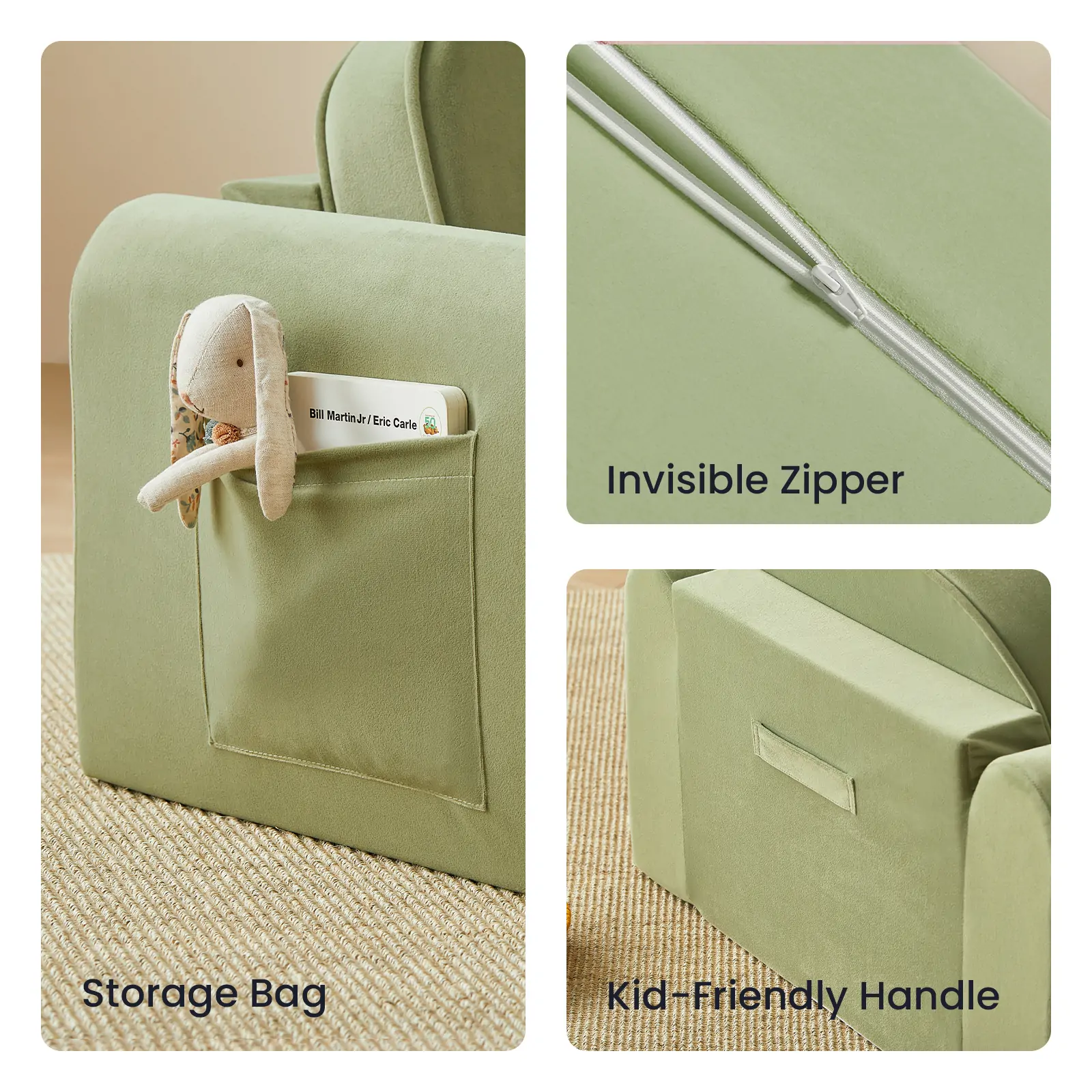 Tiny Land® GentleSnug Kid Chair - Sage - Image 9