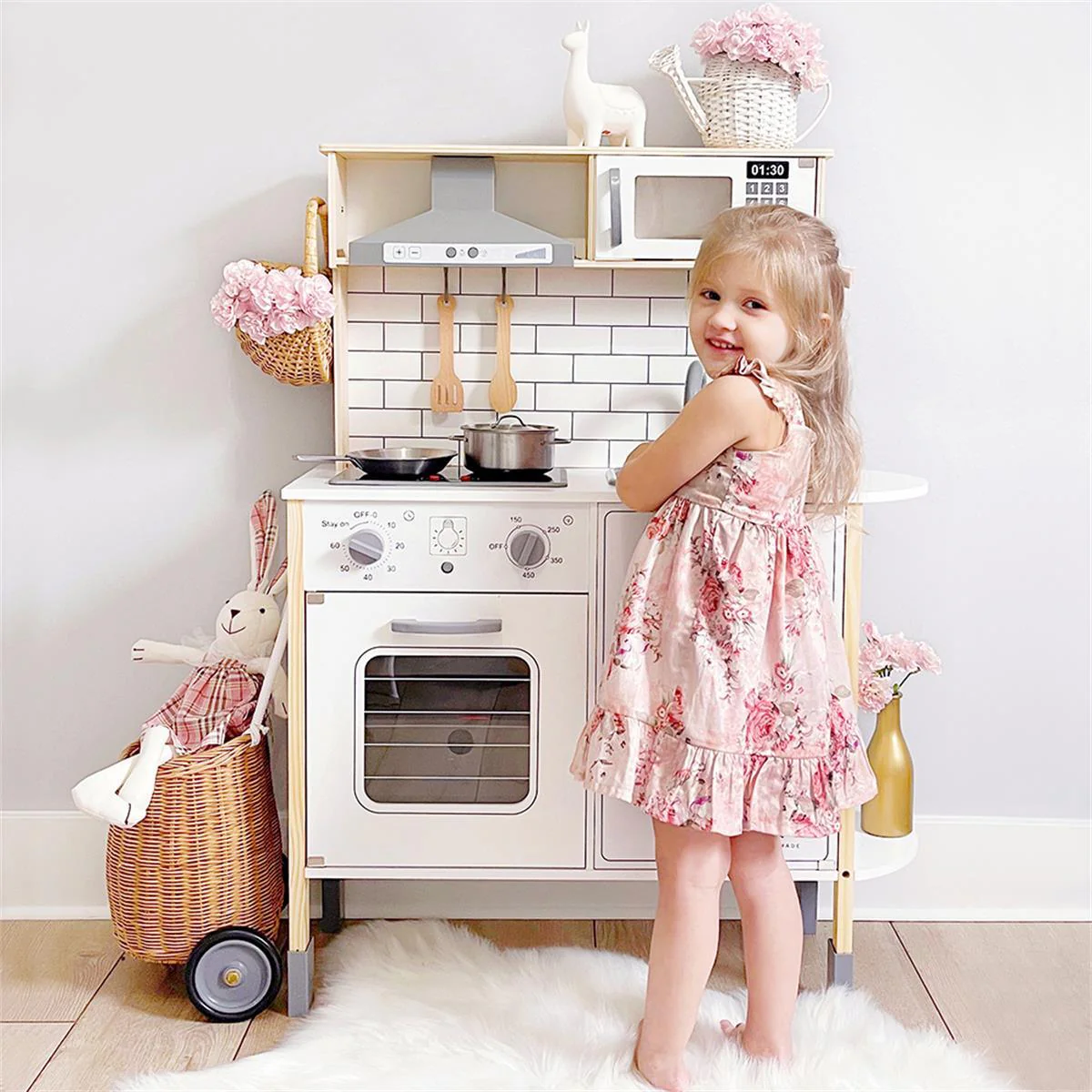 Tiny Land® Interactive Play Kitchen with Sounds & Cookware - Image 2