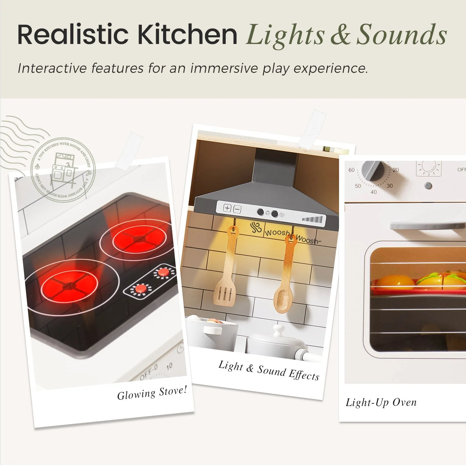 Tiny Land® Interactive Play Kitchen with Sounds & Cookware - Image 4