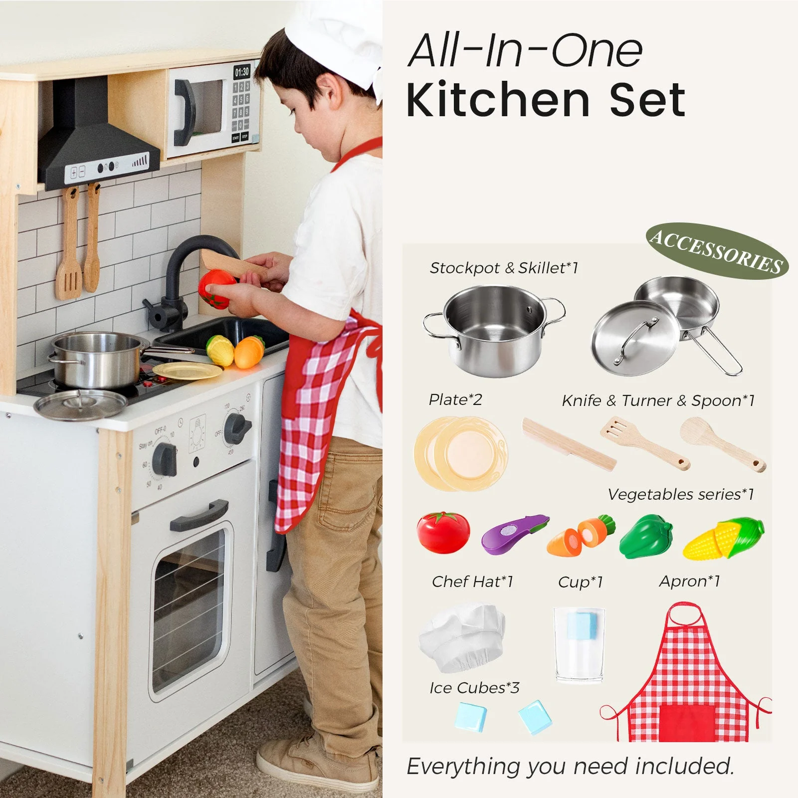 Tiny Land® Interactive Play Kitchen with Sounds & Cookware - Image 5