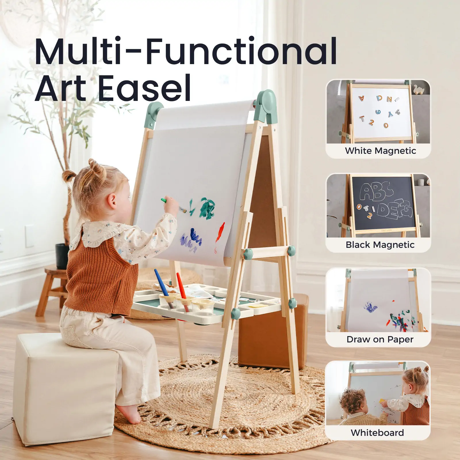 Tiny Land® Magnitales Easel for Kids - Green - Image 3