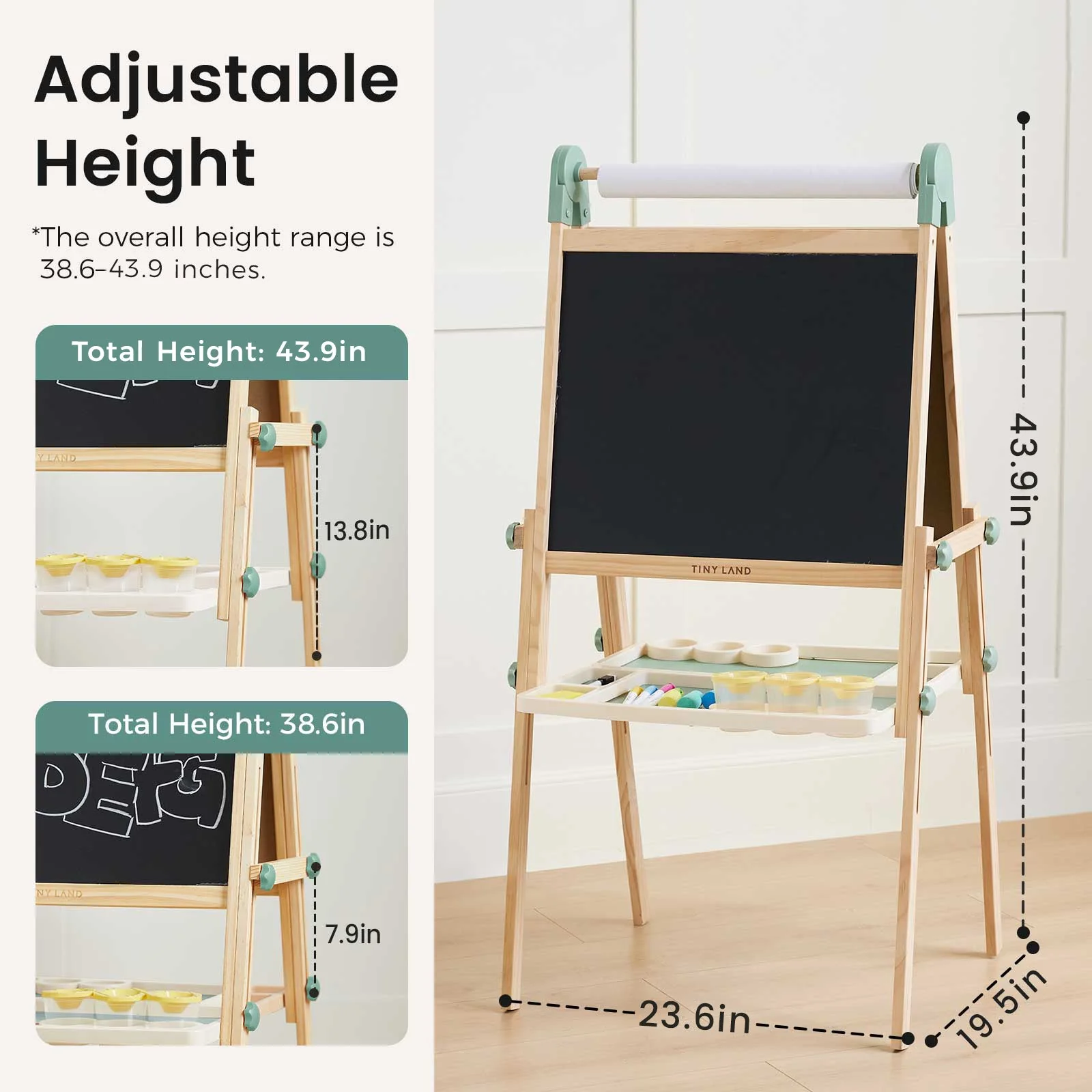 Tiny Land® Magnitales Easel for Kids - Green - Image 9