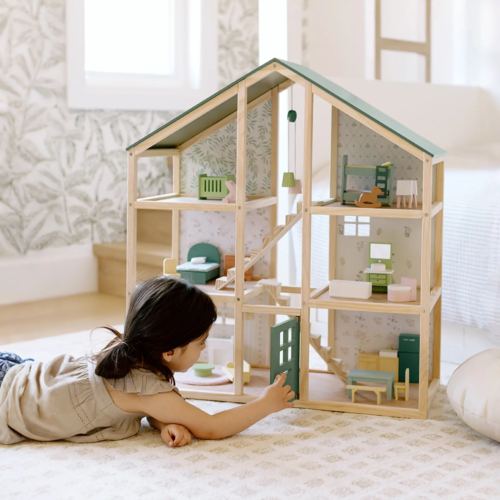 Tiny Land® Sweetwood Evergreen Dollhouse without Dolls - Image 2