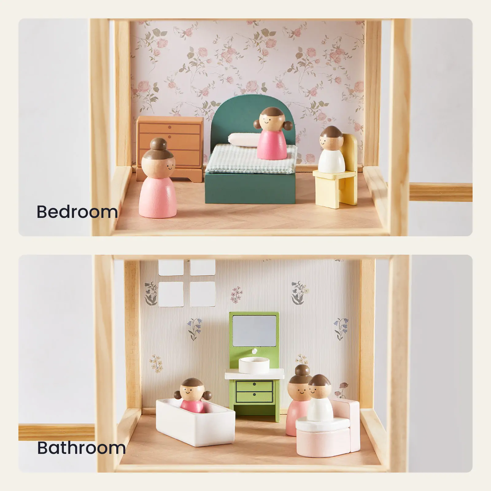 Tiny Land® Sweetwood Evergreen Dollhouse without Dolls - Image 4