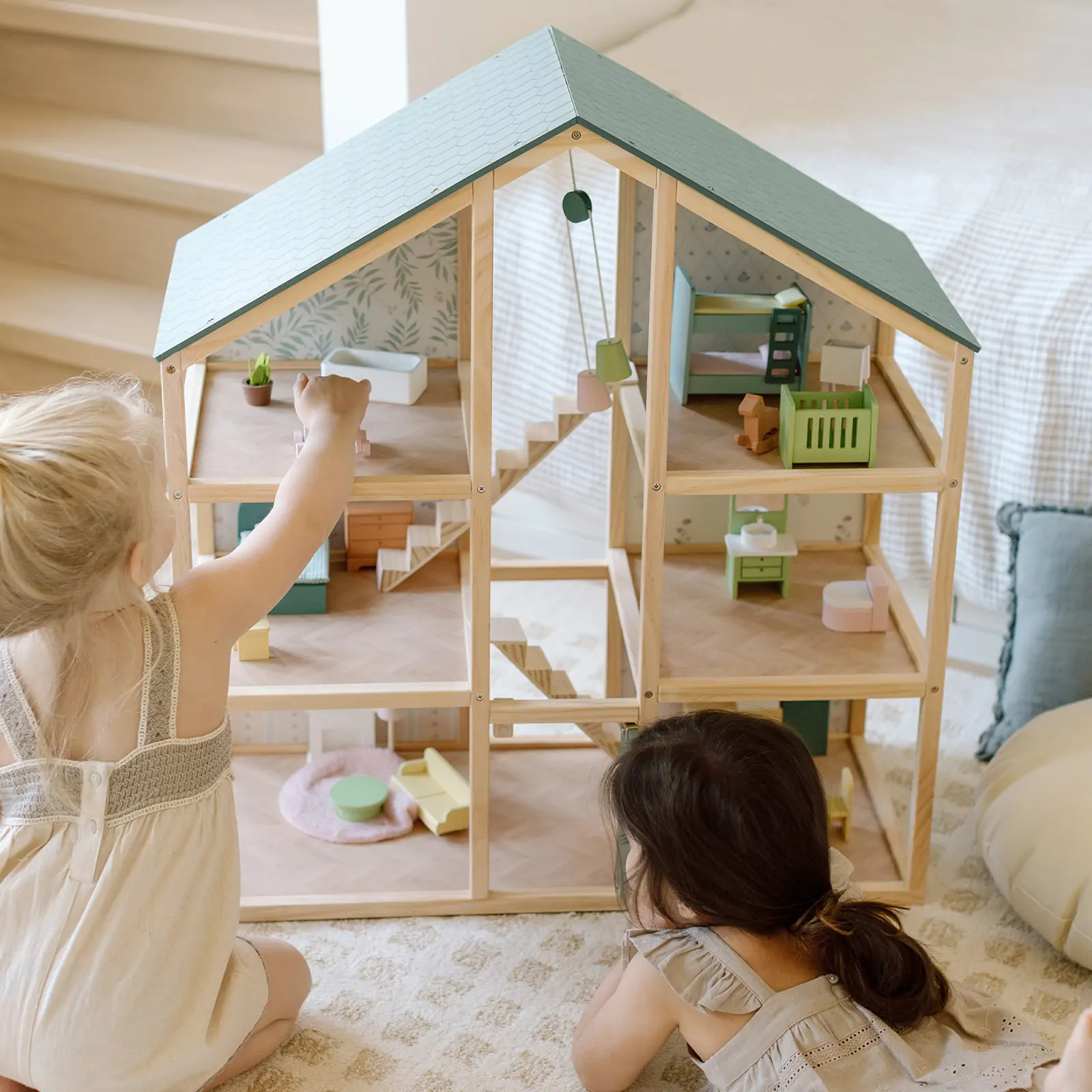 Tiny Land® Sweetwood Evergreen Dollhouse without Dolls - Image 7
