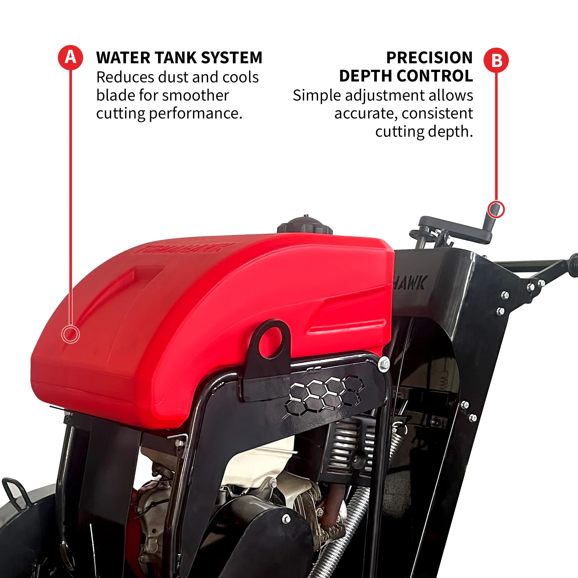 PRE ORDER: 20 Inch Walk Behind Concrete Saw with 13 HP Honda Water Tank GX390 Engine for Asphalt Concrete Cutting - Image 4