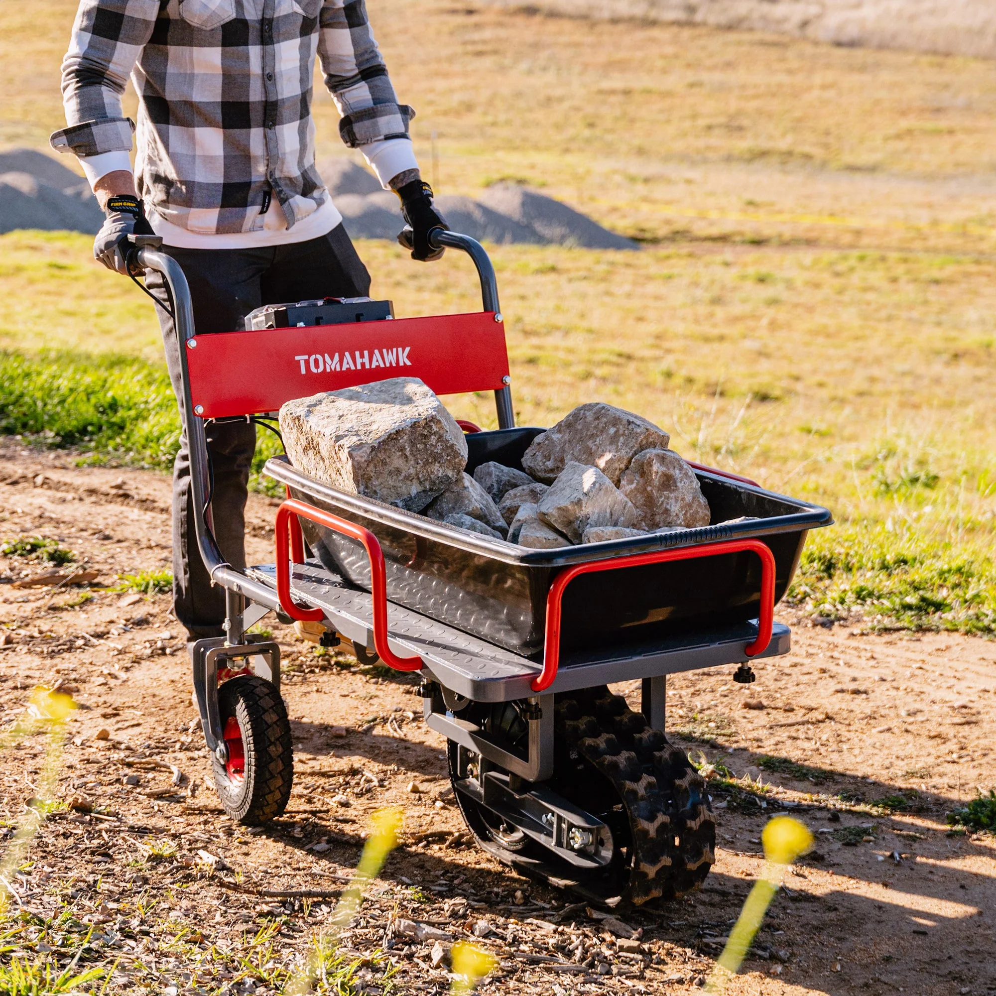 Tomahawk Electric Track Cart 330 lbs Load Capacity Battery Powered Utility Cart with Rubber Tread - Image 11