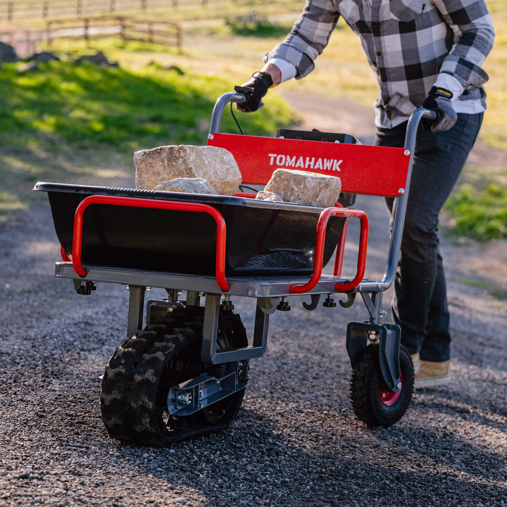 Tomahawk Electric Track Cart 330 lbs Load Capacity Battery Powered Utility Cart with Rubber Tread - Image 12