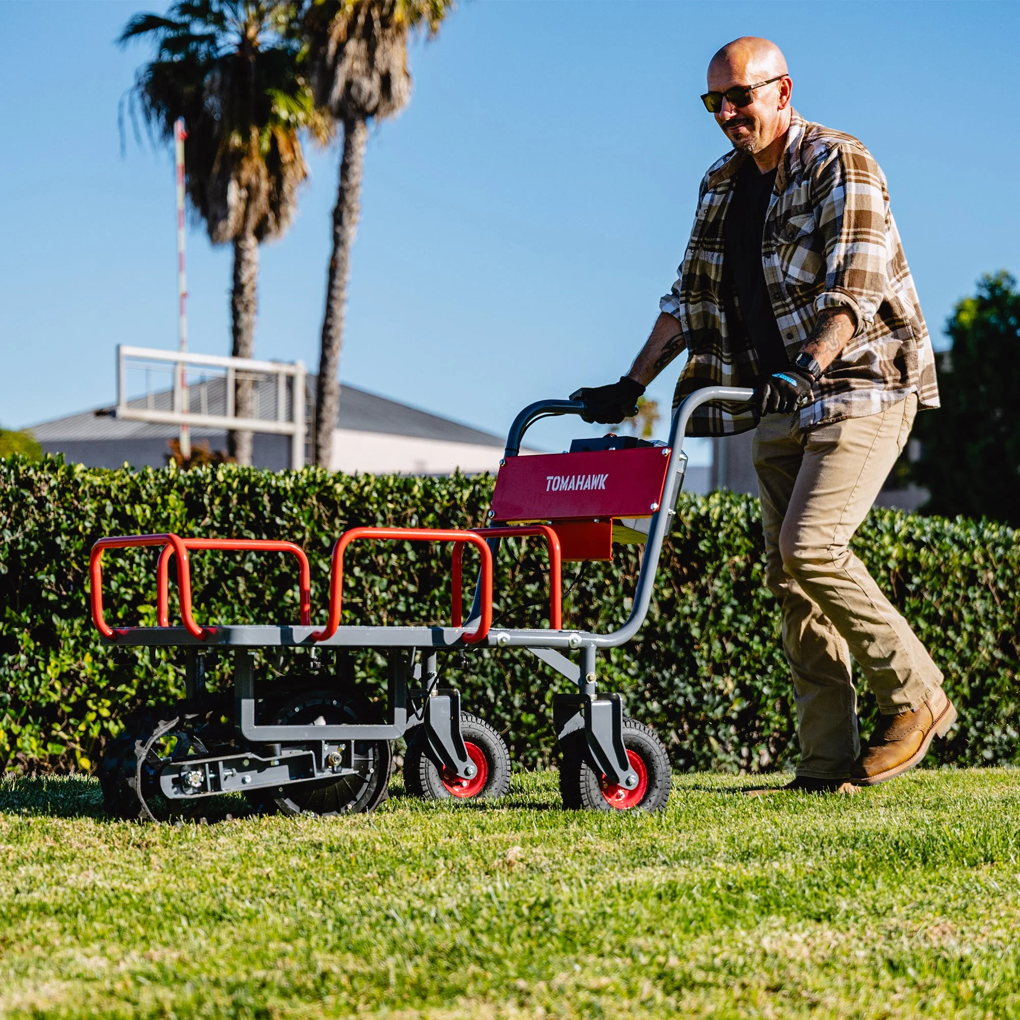 Tomahawk Electric Track Cart 330 lbs Load Capacity Battery Powered Utility Cart with Rubber Tread - Image 2