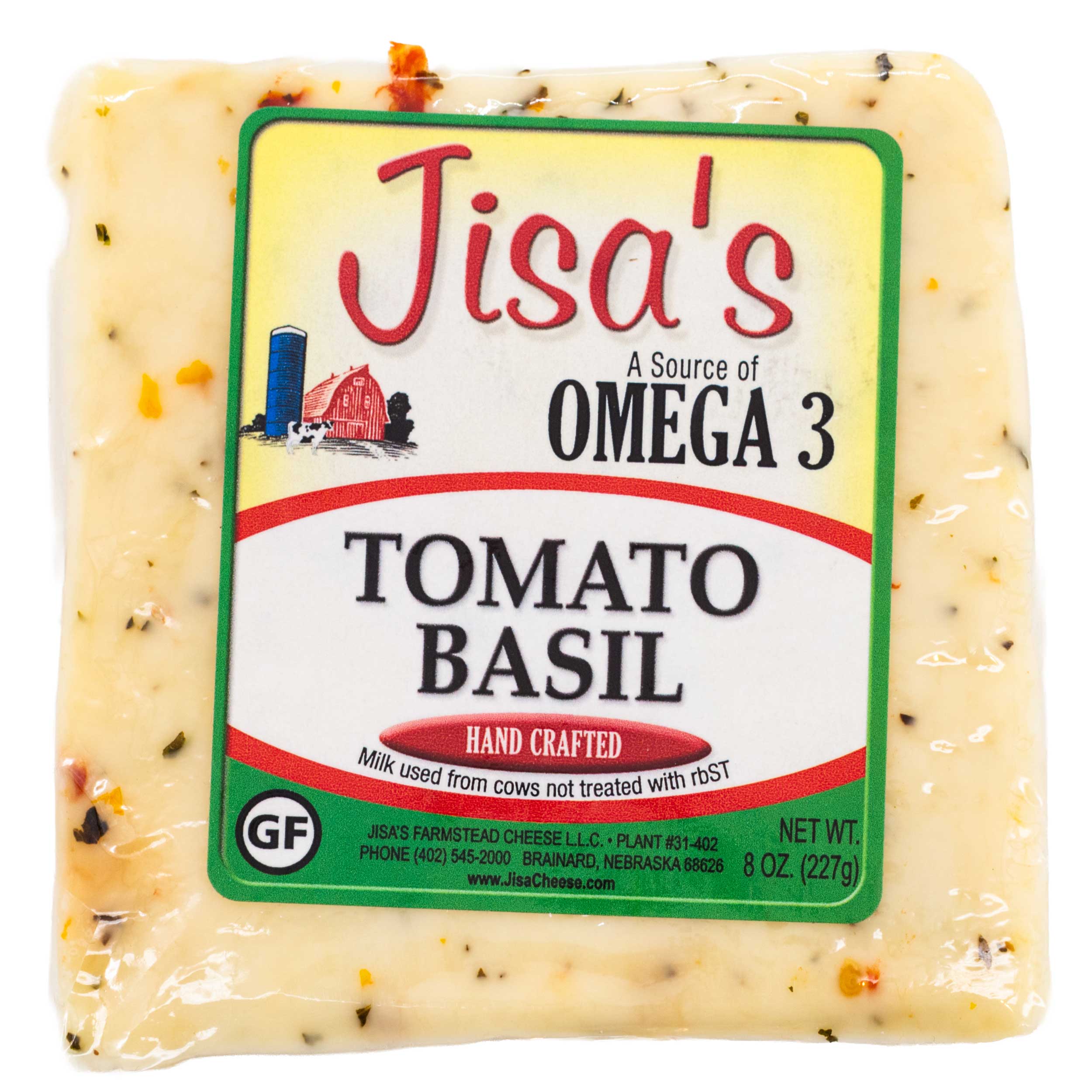 Tomato Basil Cheese Block | Pack of 3 | 8 oz | Jisa's Farmstead Cheese - Image 2