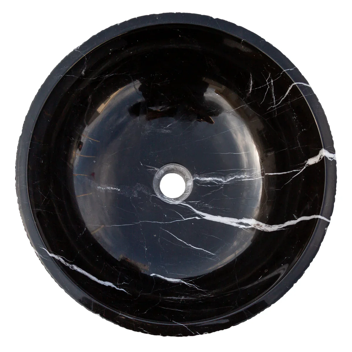 Toros Black Marble Above-Vanity Bathroom Vessel Sink Rough Exterior (D)16" (H)6" - In Stock - Image 3