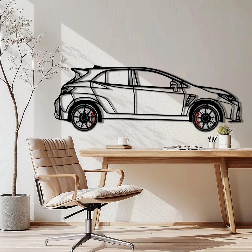 Toyota GR Corolla Metal Car Wall Art with Rotating Wheels - Rally-Inspired Hot Hatch Silhouette - Interactive JDM Automotive Decor - KAFMEKA158 - Image 2